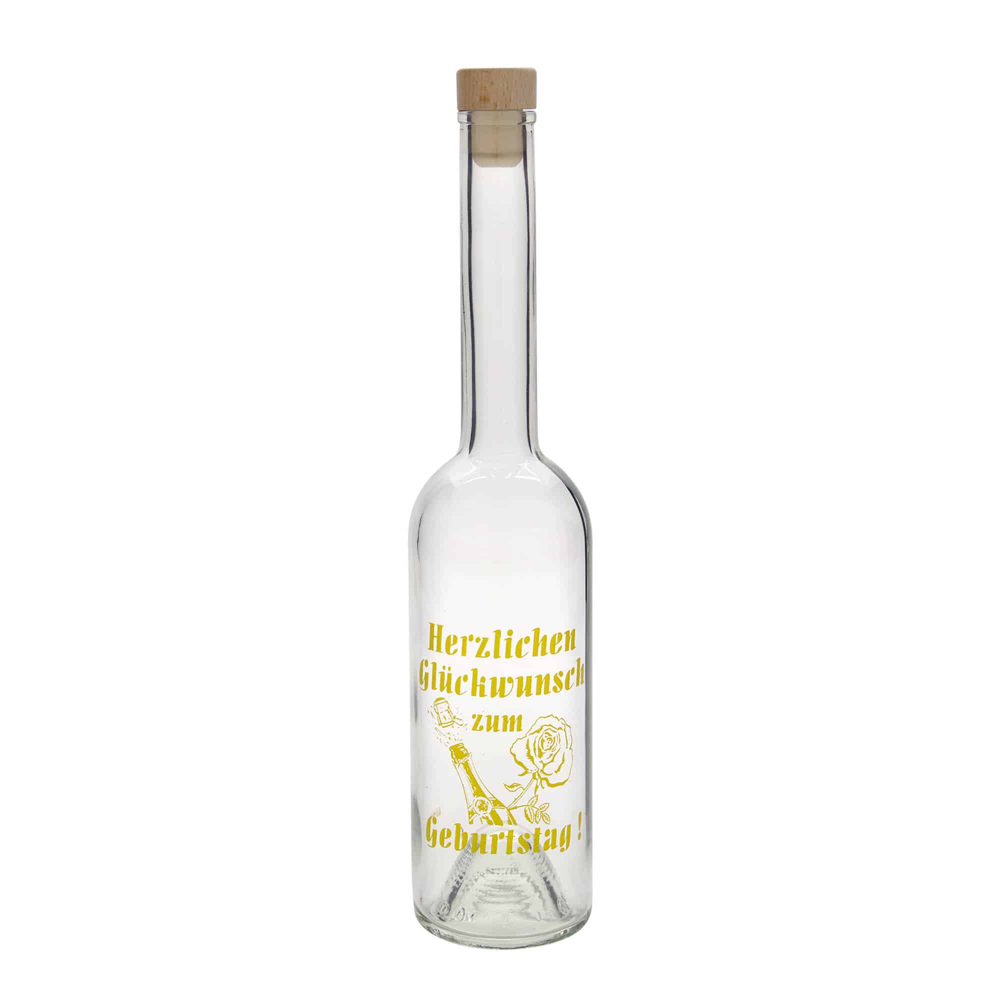 500 ml glasflaska 'Opera', motiv: äpple, öppning: kork