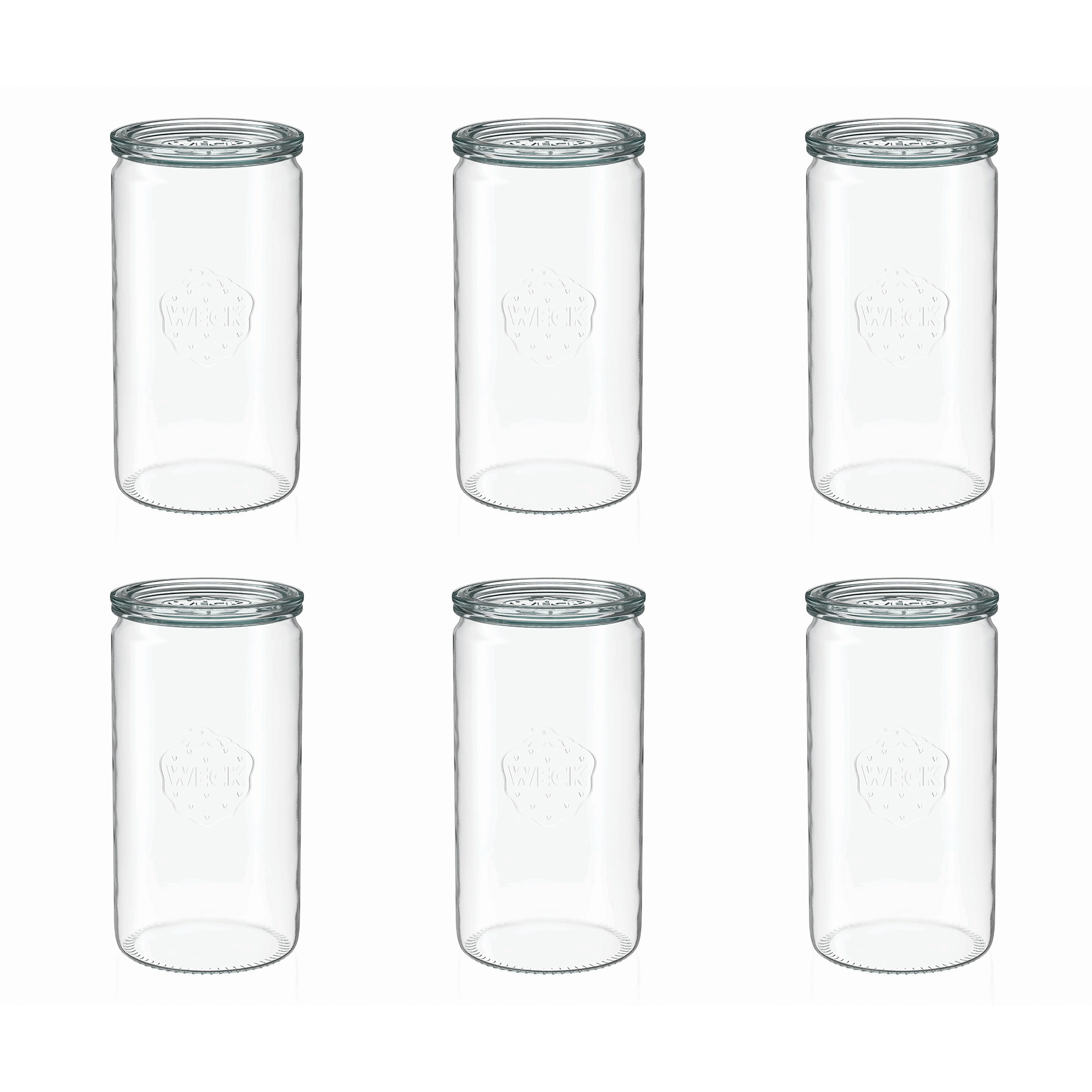 6x 1575 ml WECK-cylinderglas med glaslock RR 100