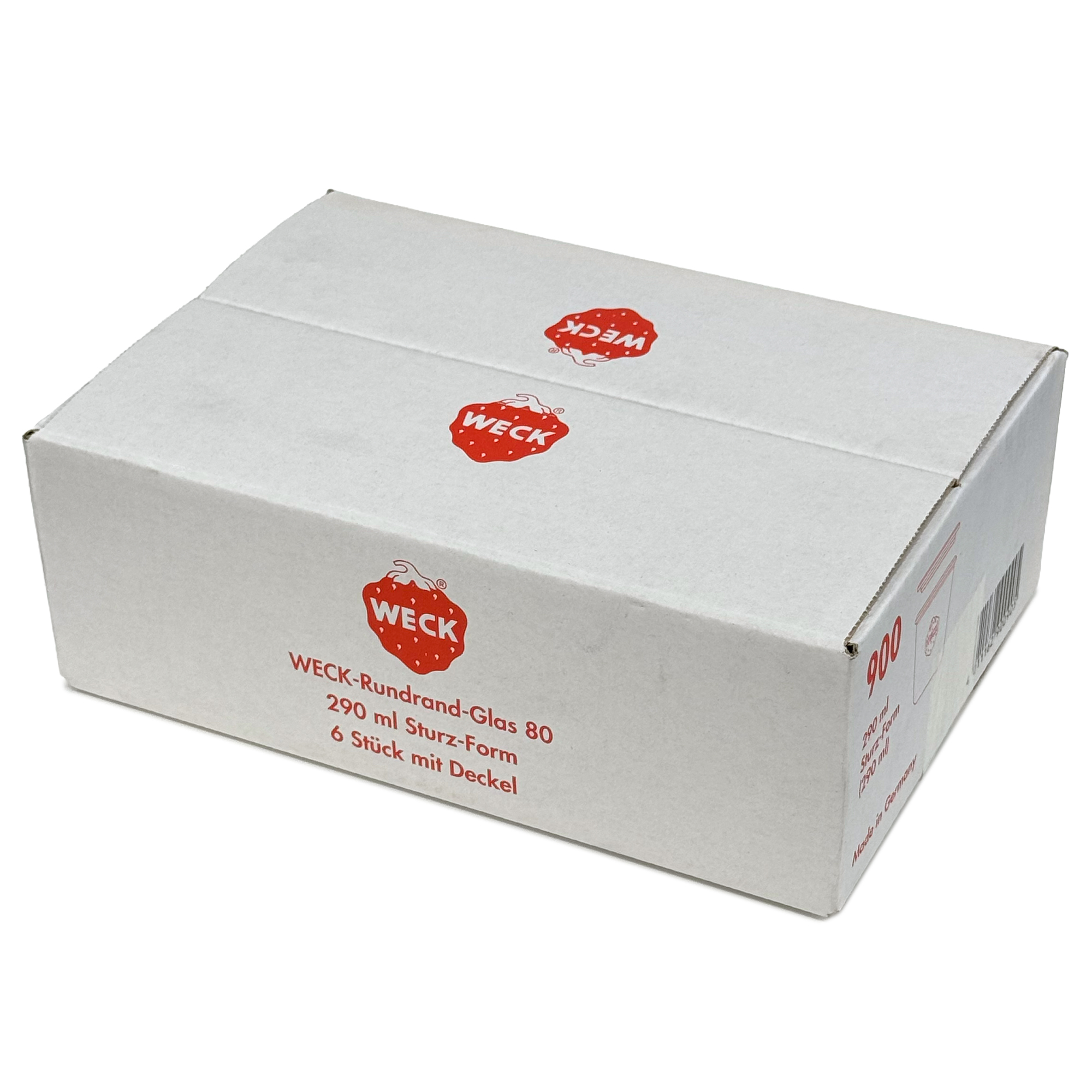 6x 290 ml högt WECK-störtglas med glaslock RR 80