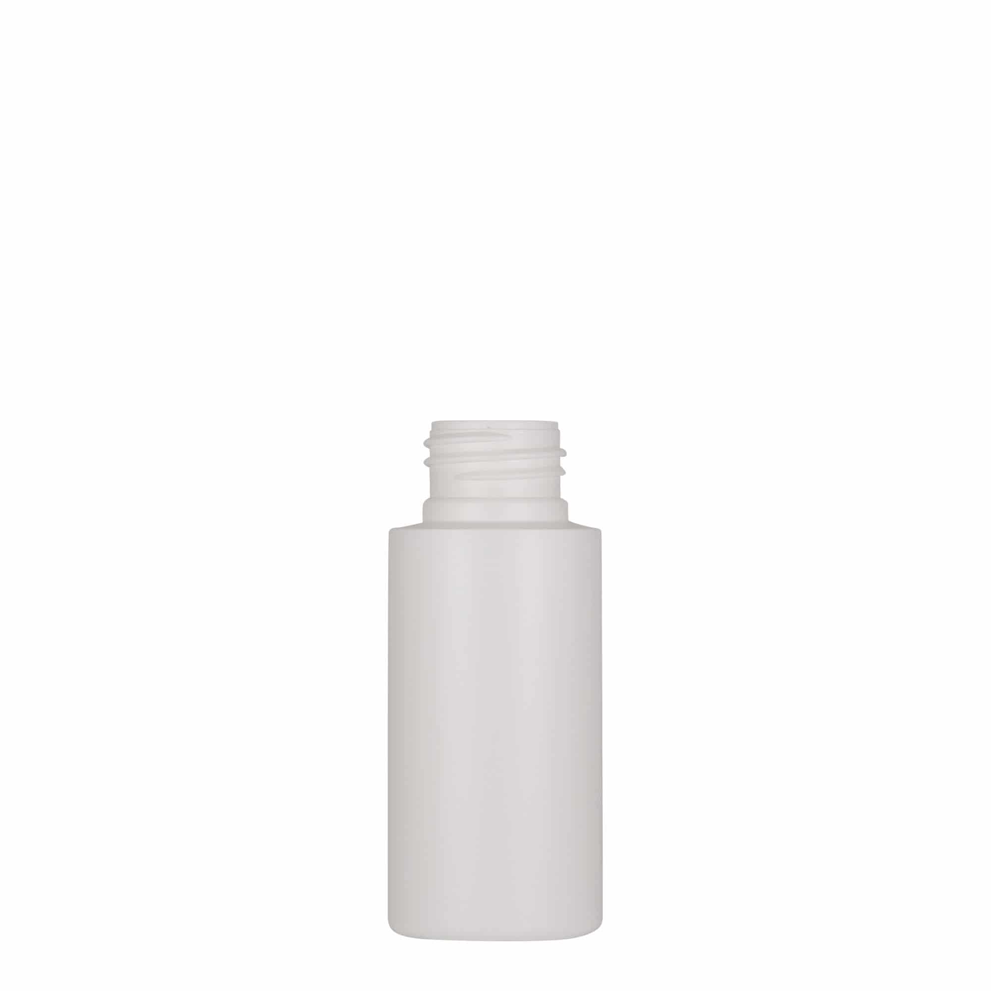 50 ml plastflaska 'Pipe', grön HDPE, vit, mynning: GPI 24/410