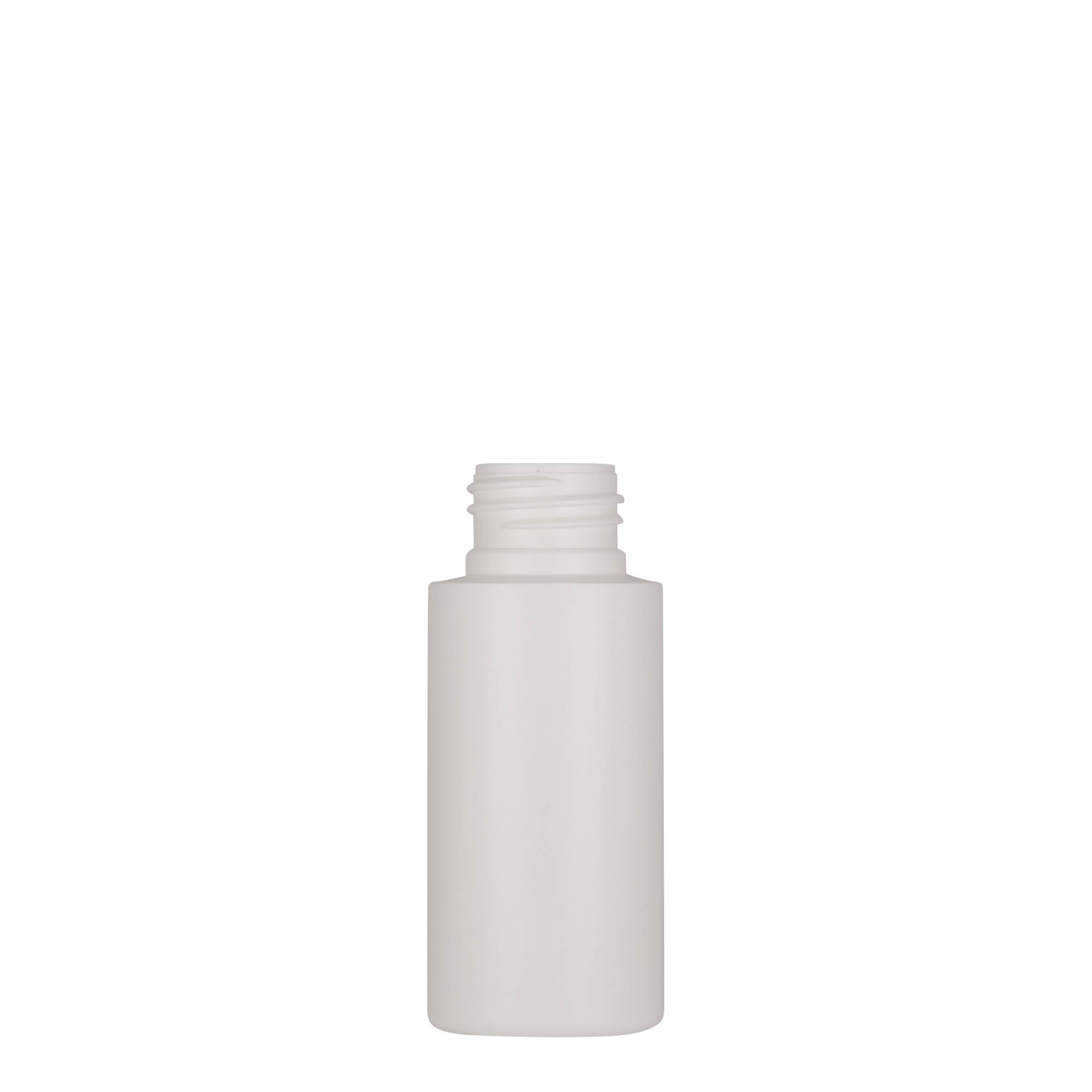 50 ml plastflaska 'Pipe', grön HDPE, vit, öppning: 24/410