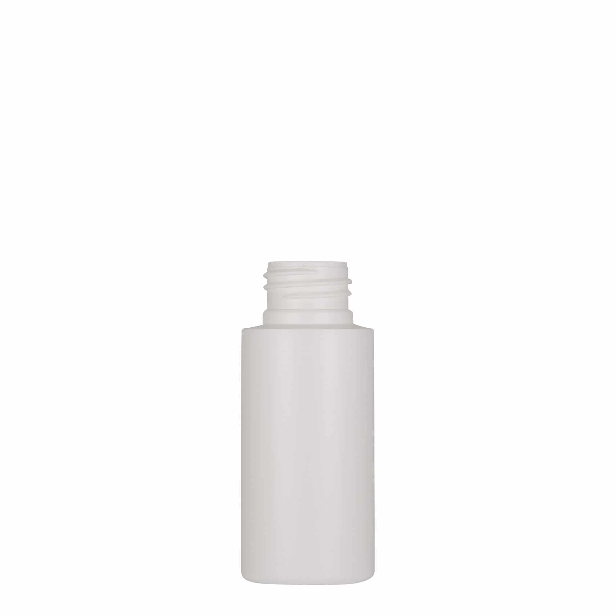 50 ml plastflaska 'Pipe', grön HDPE, vit, öppning: 24/410