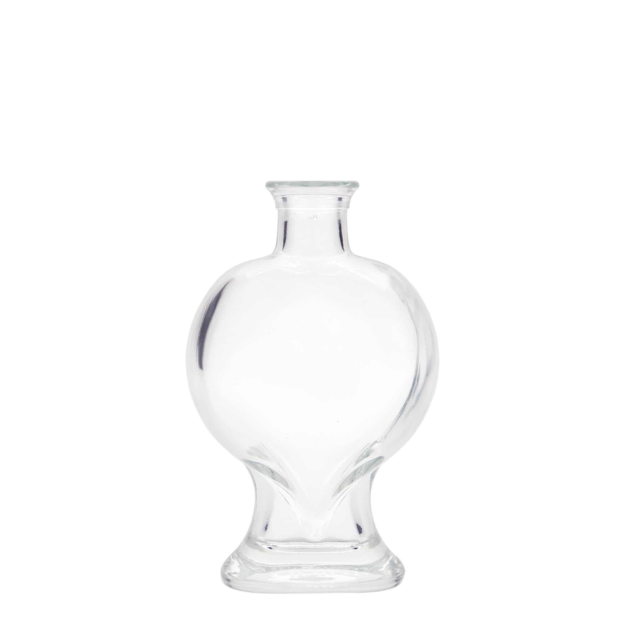 200 ml glasflaska 'Hjärta', mynning: kork