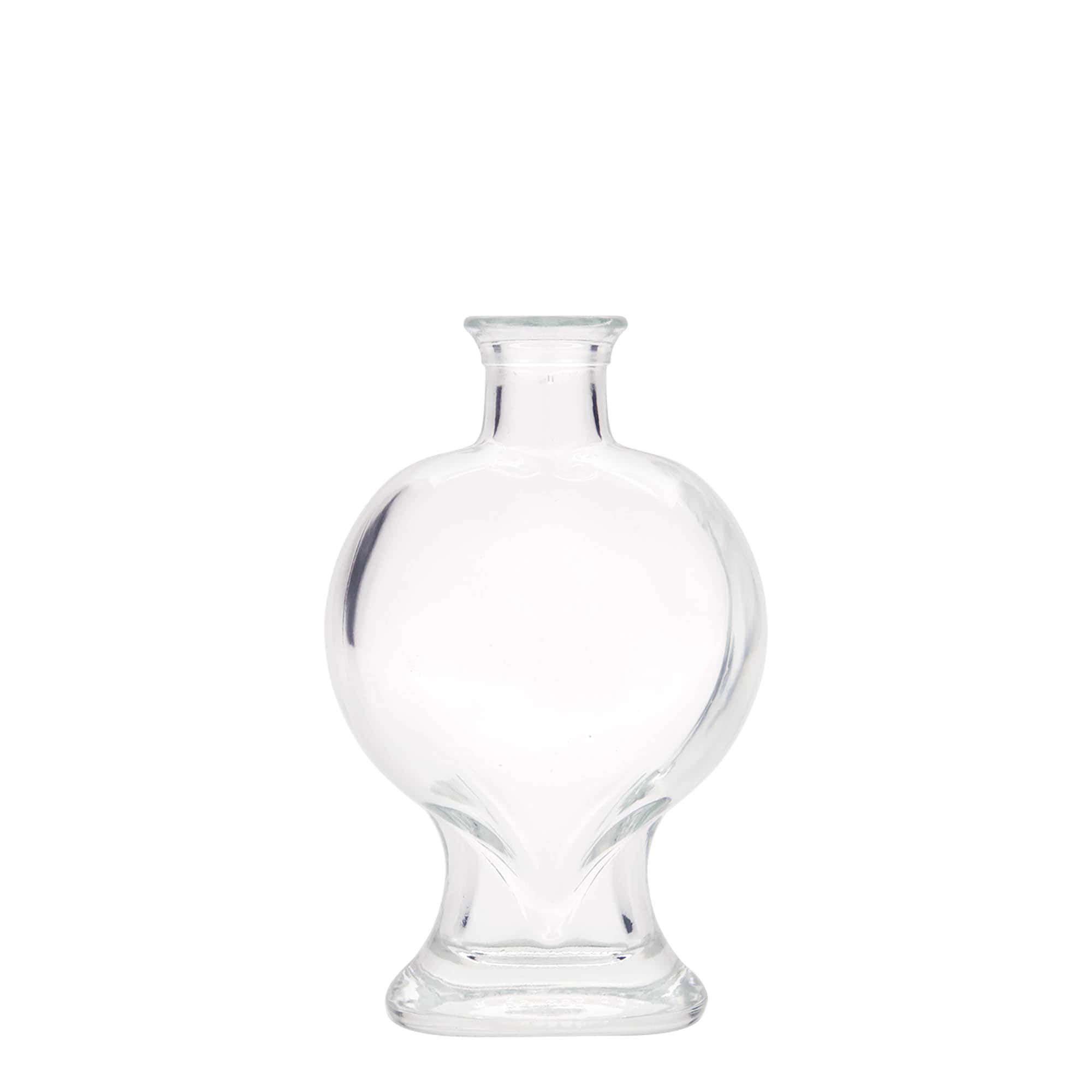 200 ml glasflaska 'Hjärta', öppning: kork