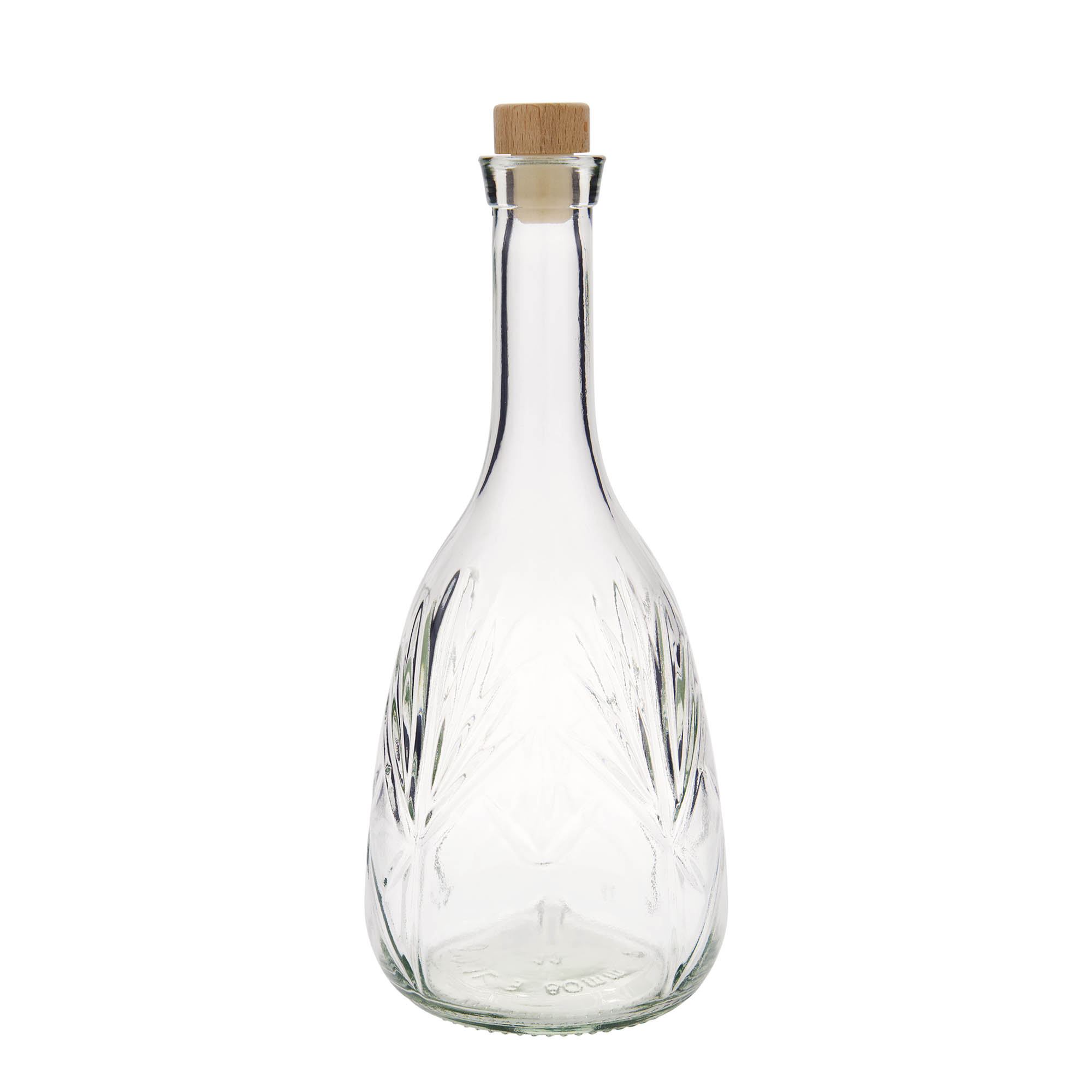 1.000 ml glasflaska 'Reliefa', öppning: kork 1.000 ml glasflaska 'Reliefa', öppning: kork