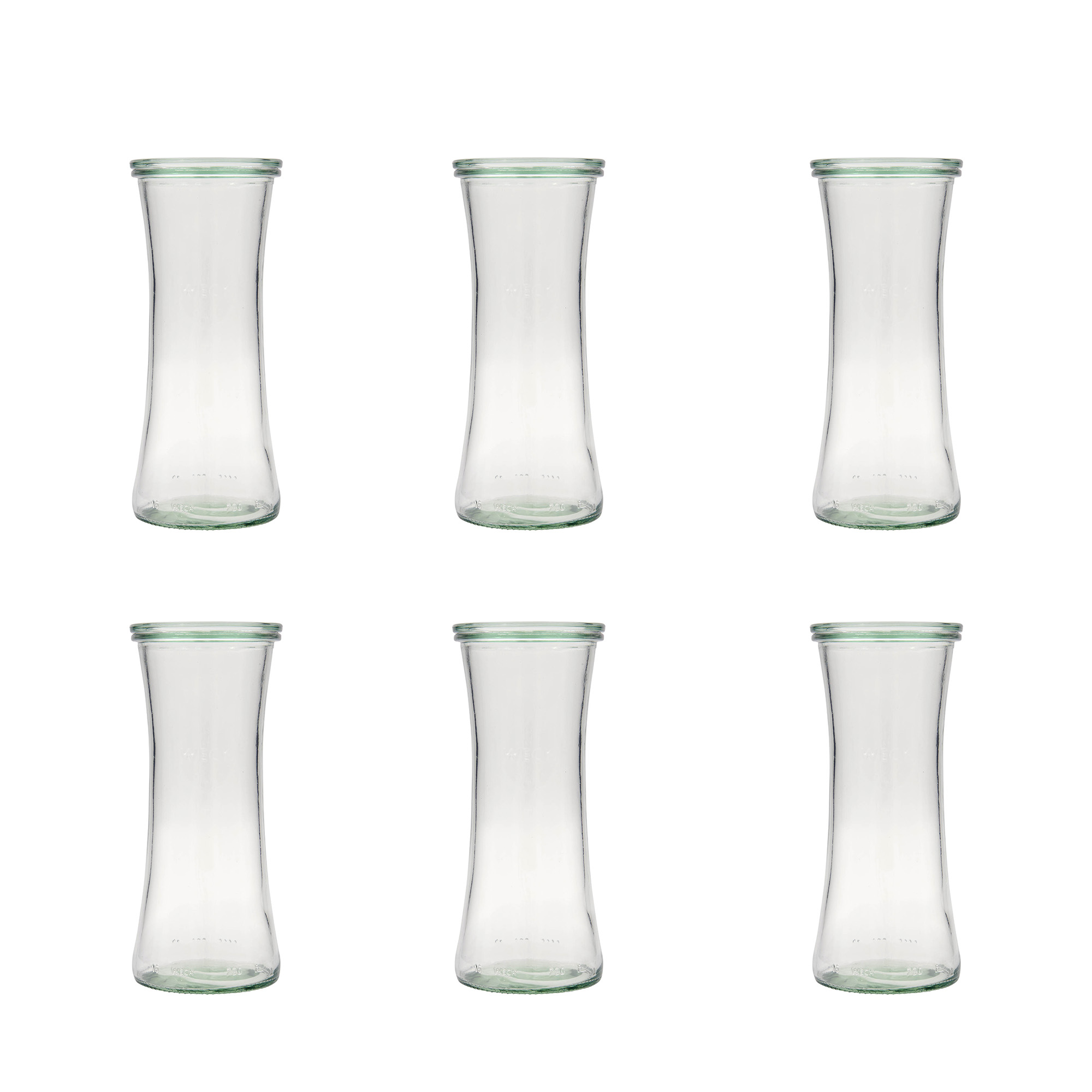 6x 730 ml WECK-gourmetglas med glaslock RR 80