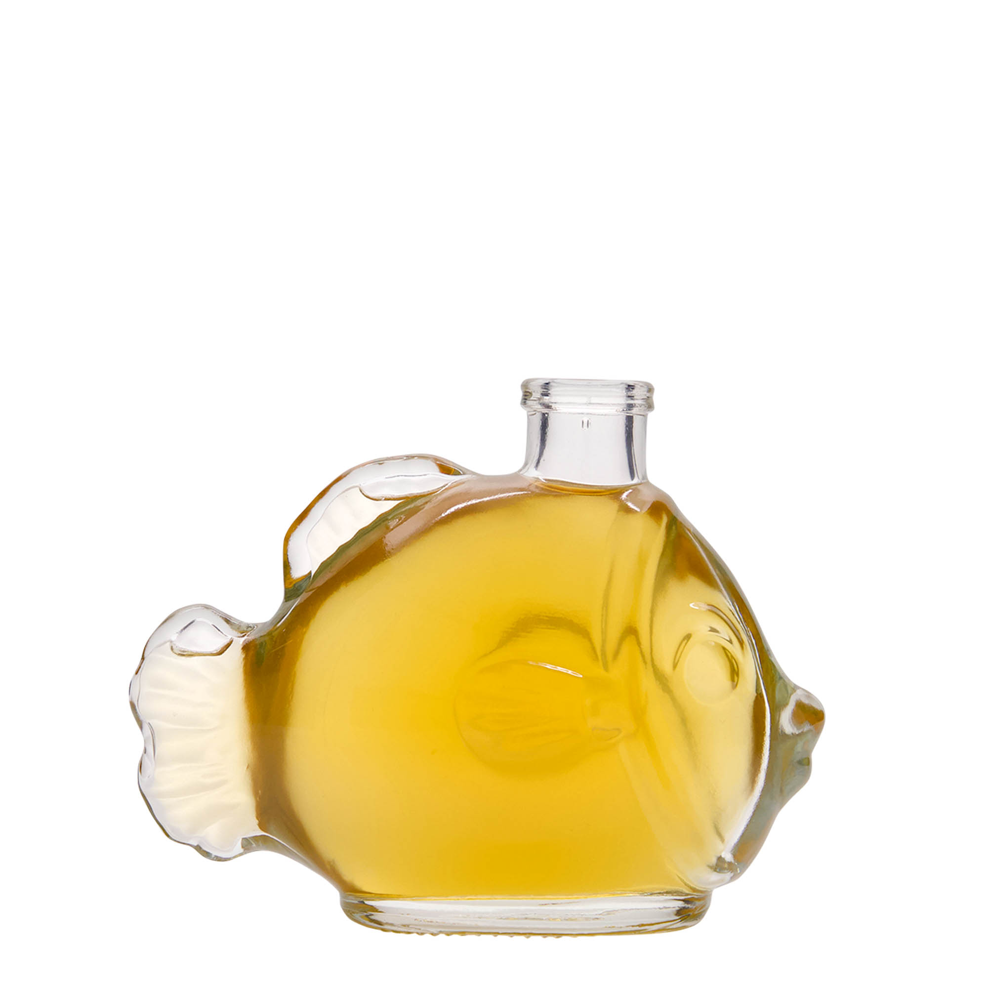 200 ml glasflaska 'Fisk', mynning: kork