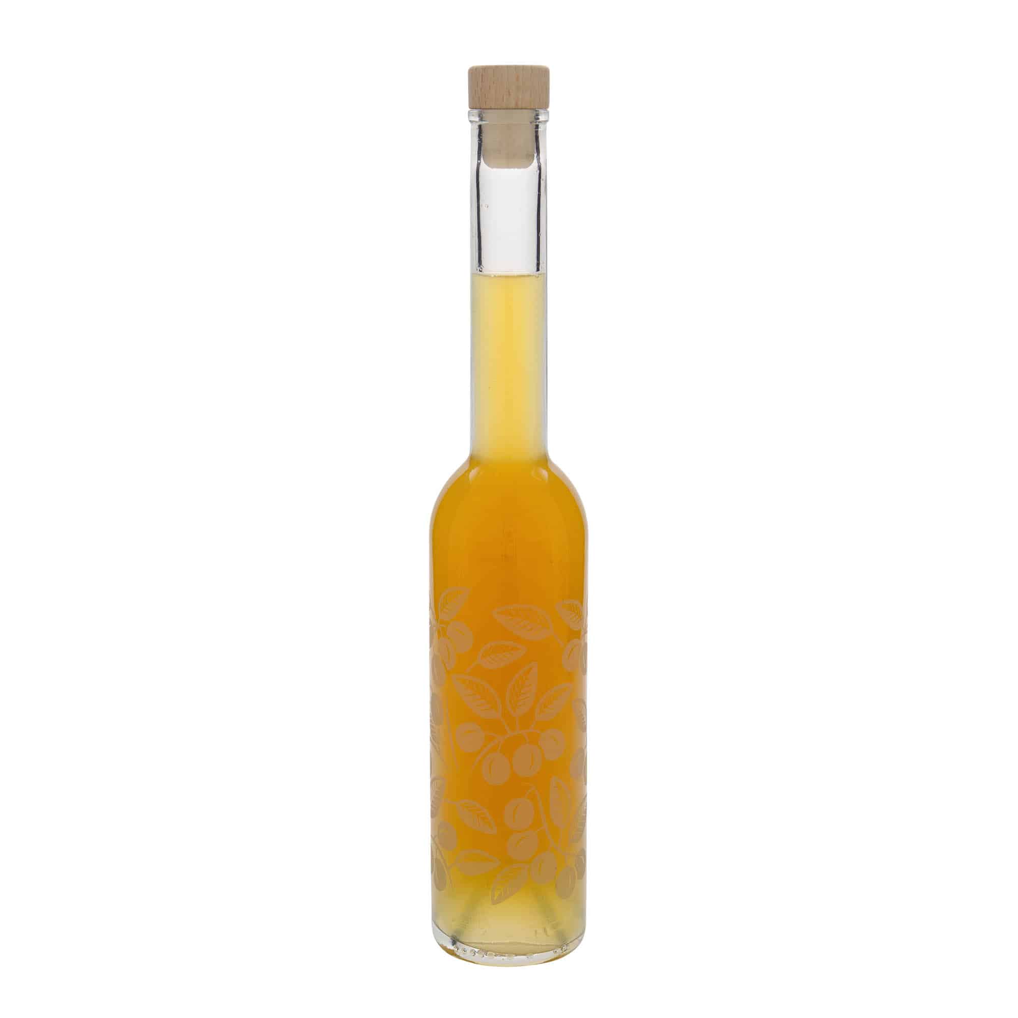 350 ml glasflaska 'Opera', motiv: Mirabeller, mynning: kork