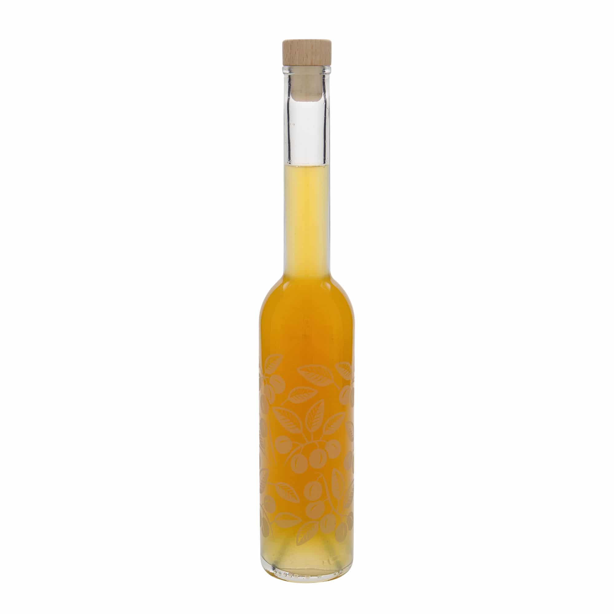 350 ml glasflaska 'Opera', motiv: Mirabeller, mynning: kork
