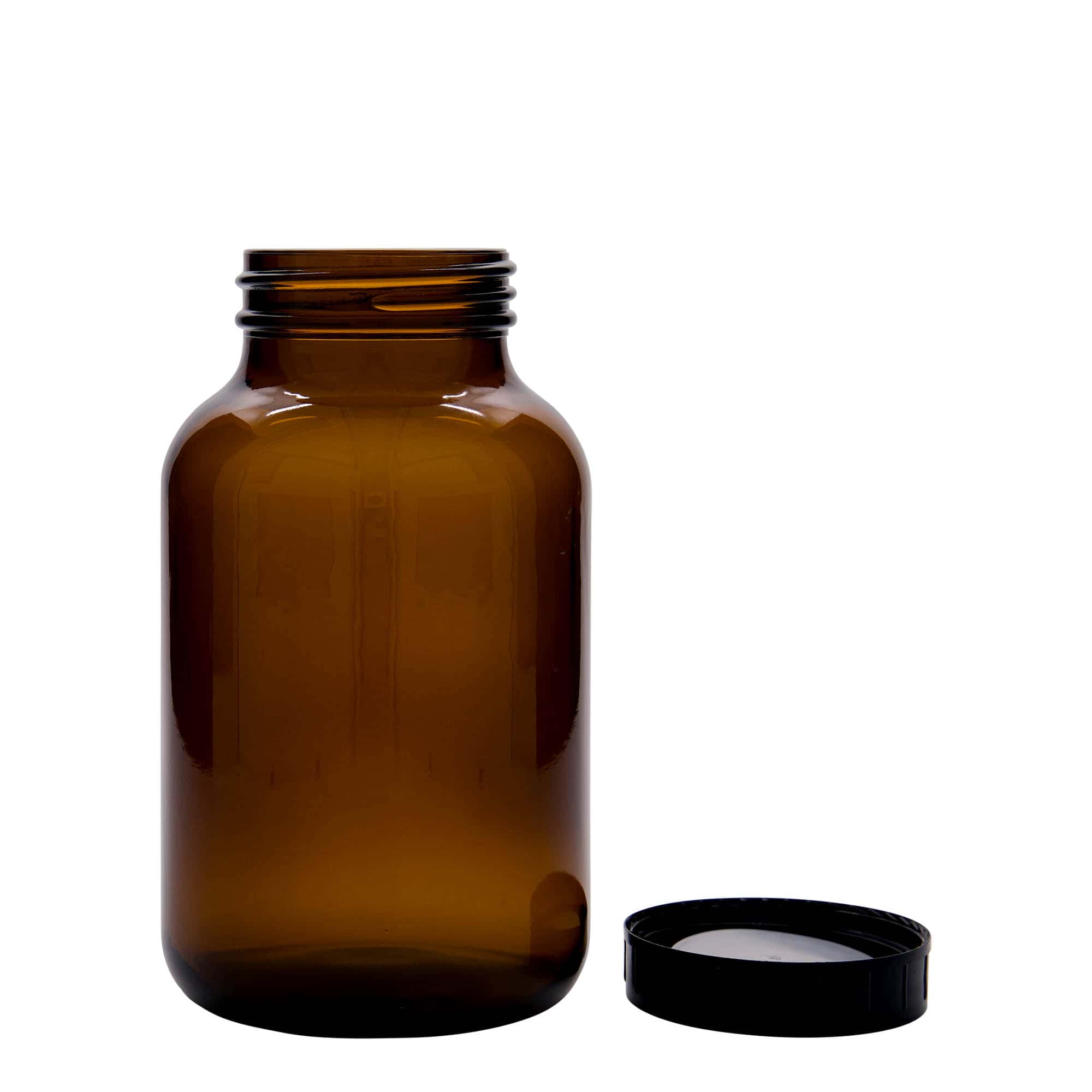 1 000 ml burk med bred hals, brun, mynning: DIN 68