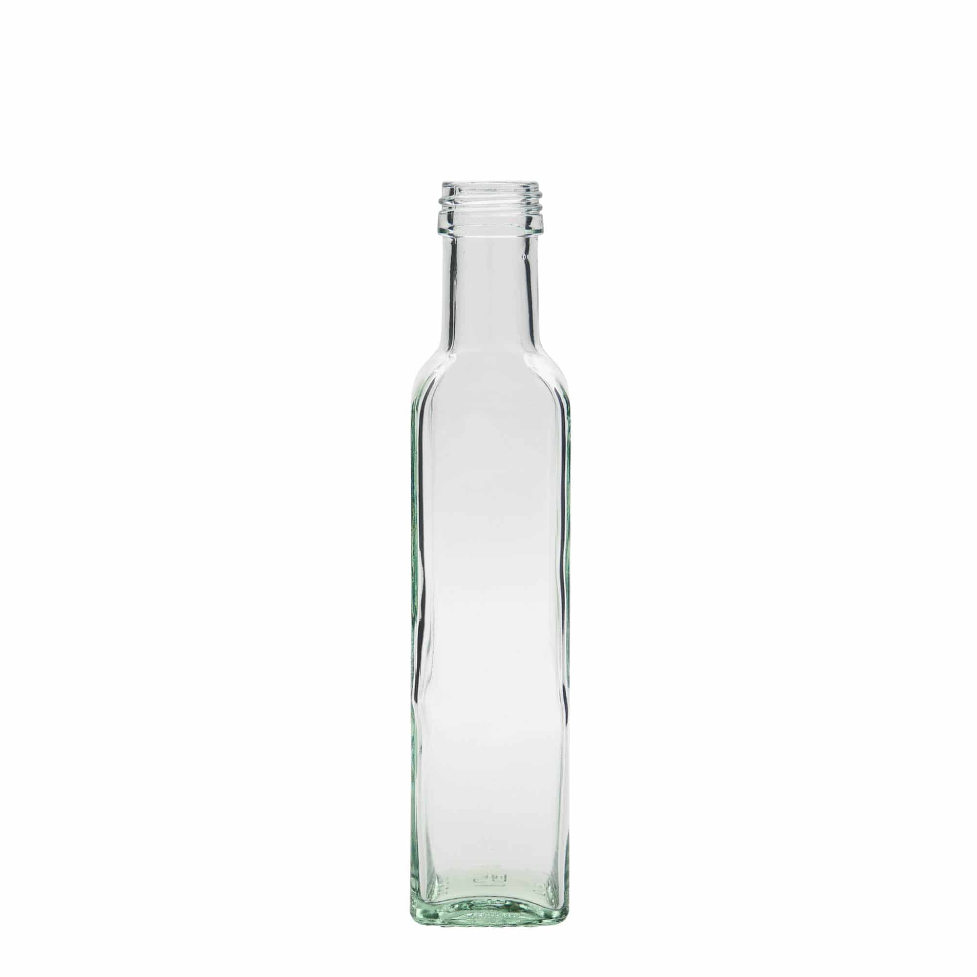 250 ml glasflaska 'Marasca', kvadratisk, mynning: PP 31,5 250 ml glasflaska 'Marasca', kvadratisk, mynning: PP 31,5