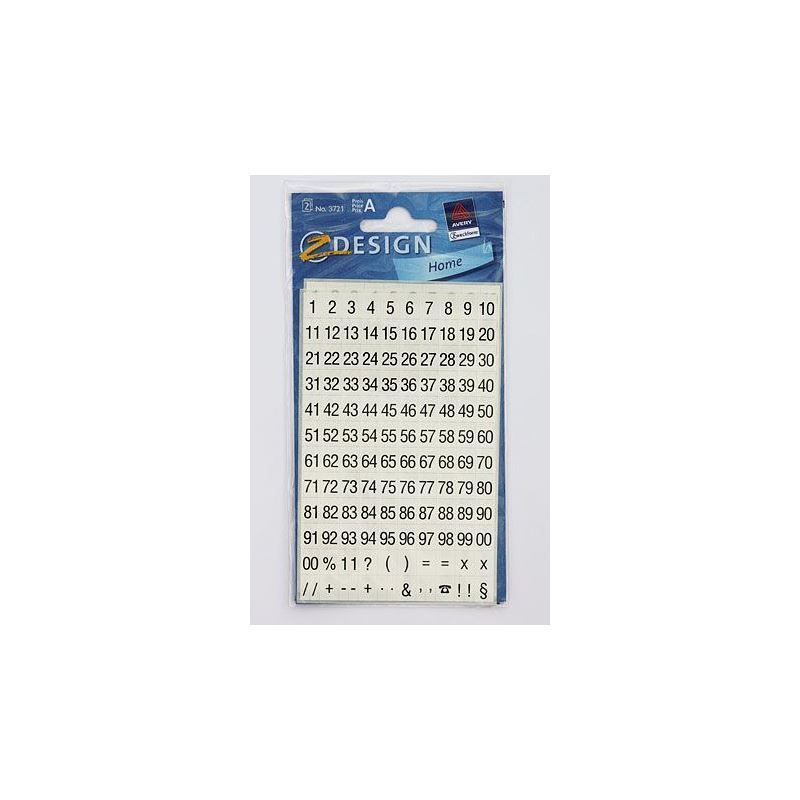 Zweckform Klistermärken 'Siffror 1-99', plast, svart