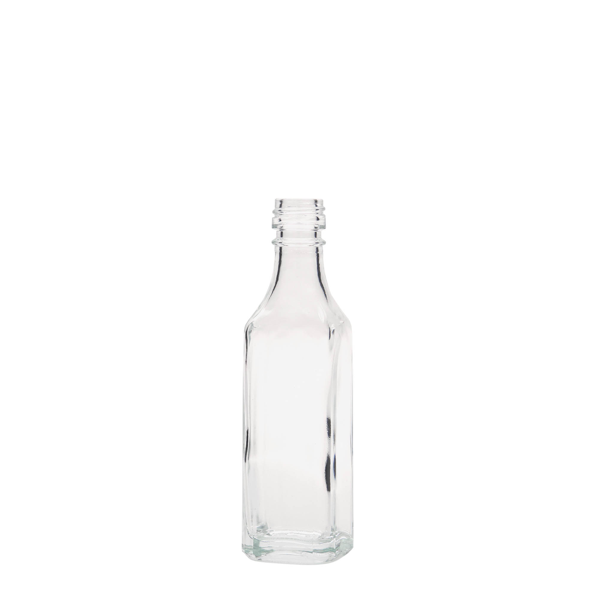 50 ml glasflaska 'Siena', kvadratisk, öppning: PP 18