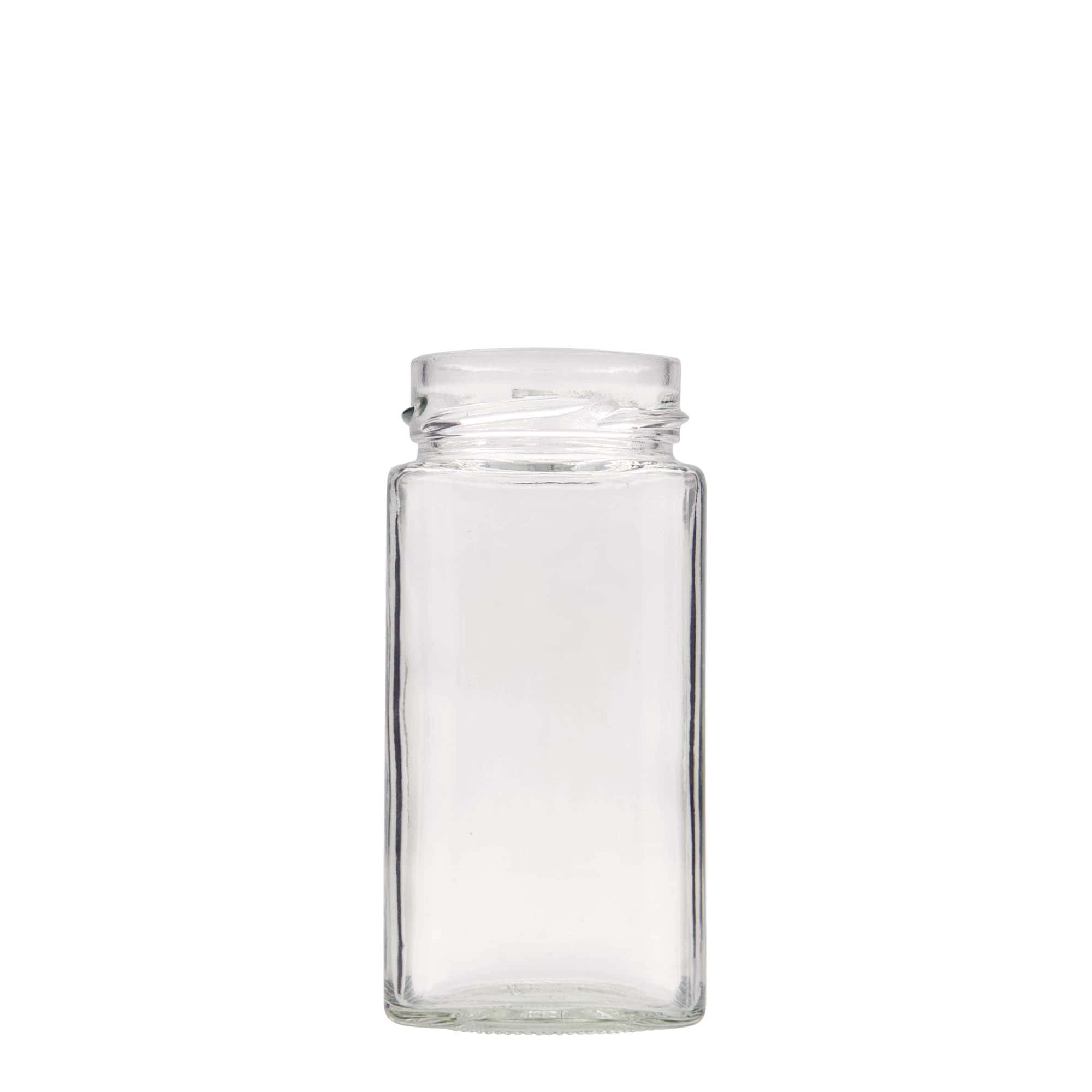 314 ml fyrkantigt glas 'Funny', öppning: Deep-Twist-Off (DTO 58)