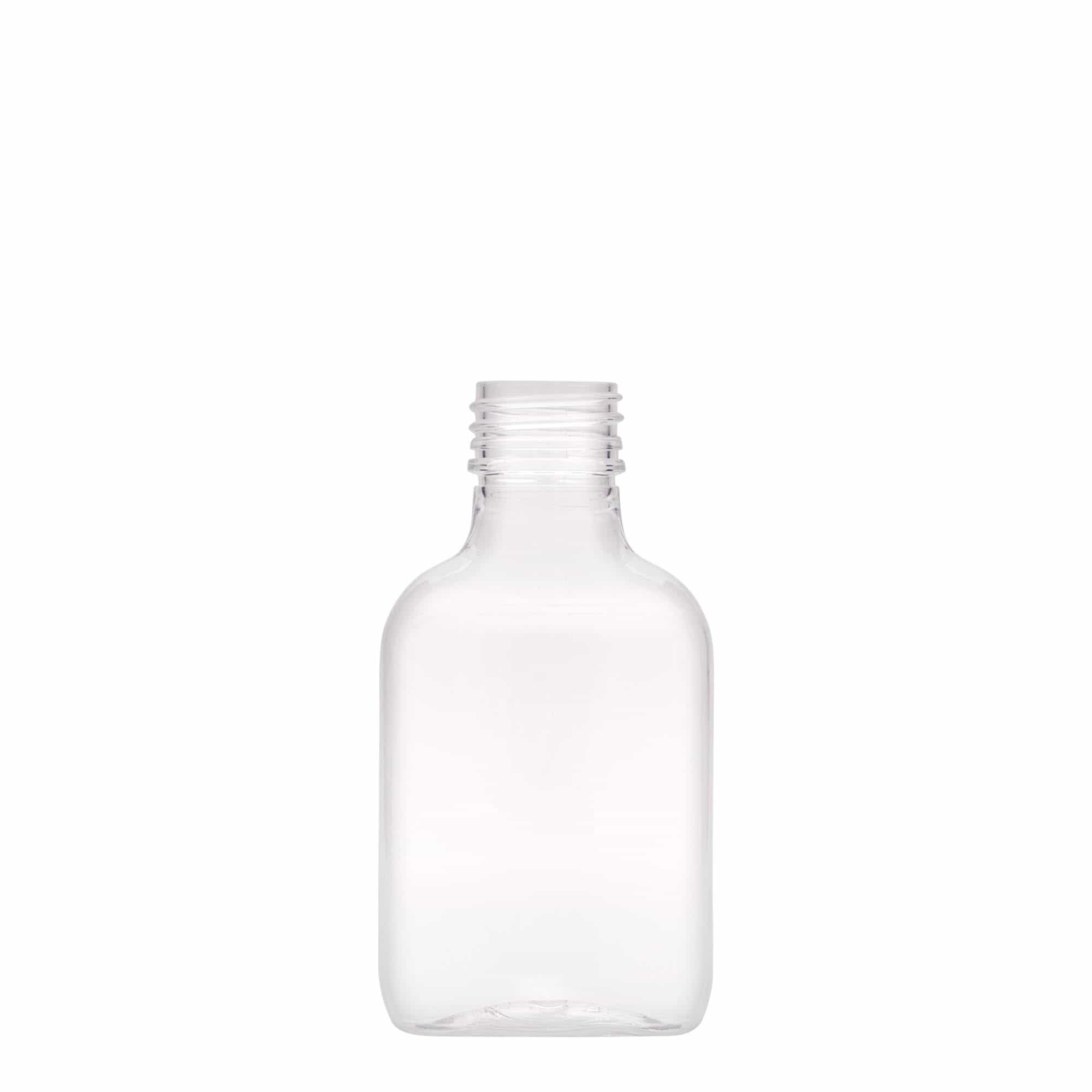 100 ml fickplunta, oval, PET-plast, mynning: PP 28 100 ml fickplunta, oval, PET-plast, mynning: PP 28