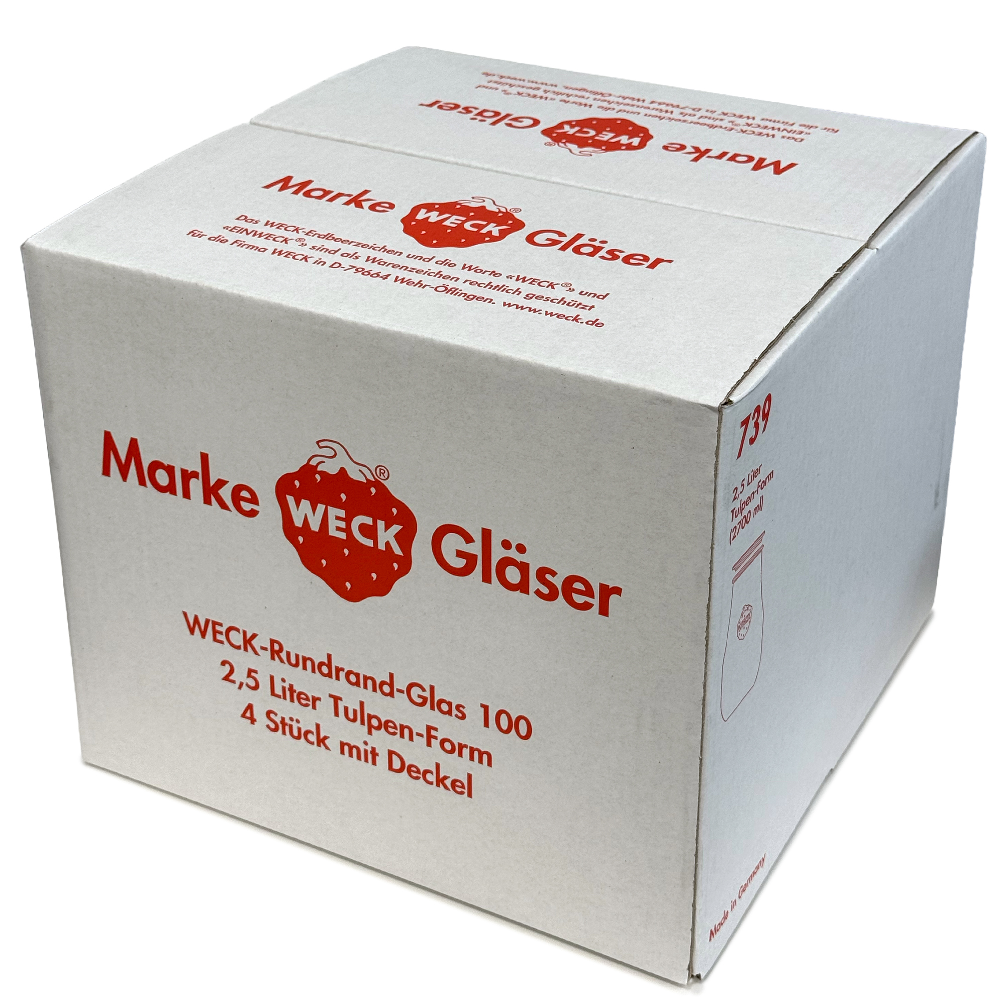 4x 2700 ml WECK-tulpanburk med glaslock RR 100