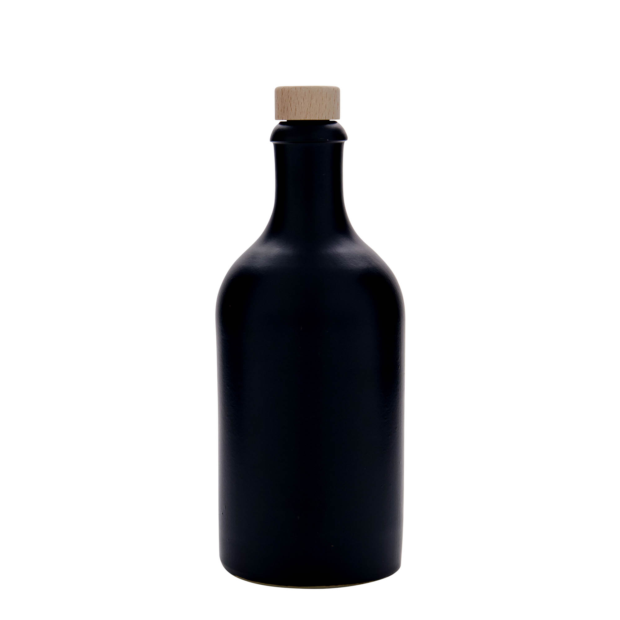 500 ml lerkrus, stengods, svart, mynning: kork 500 ml lerkrus, stengods, svart, mynning: kork