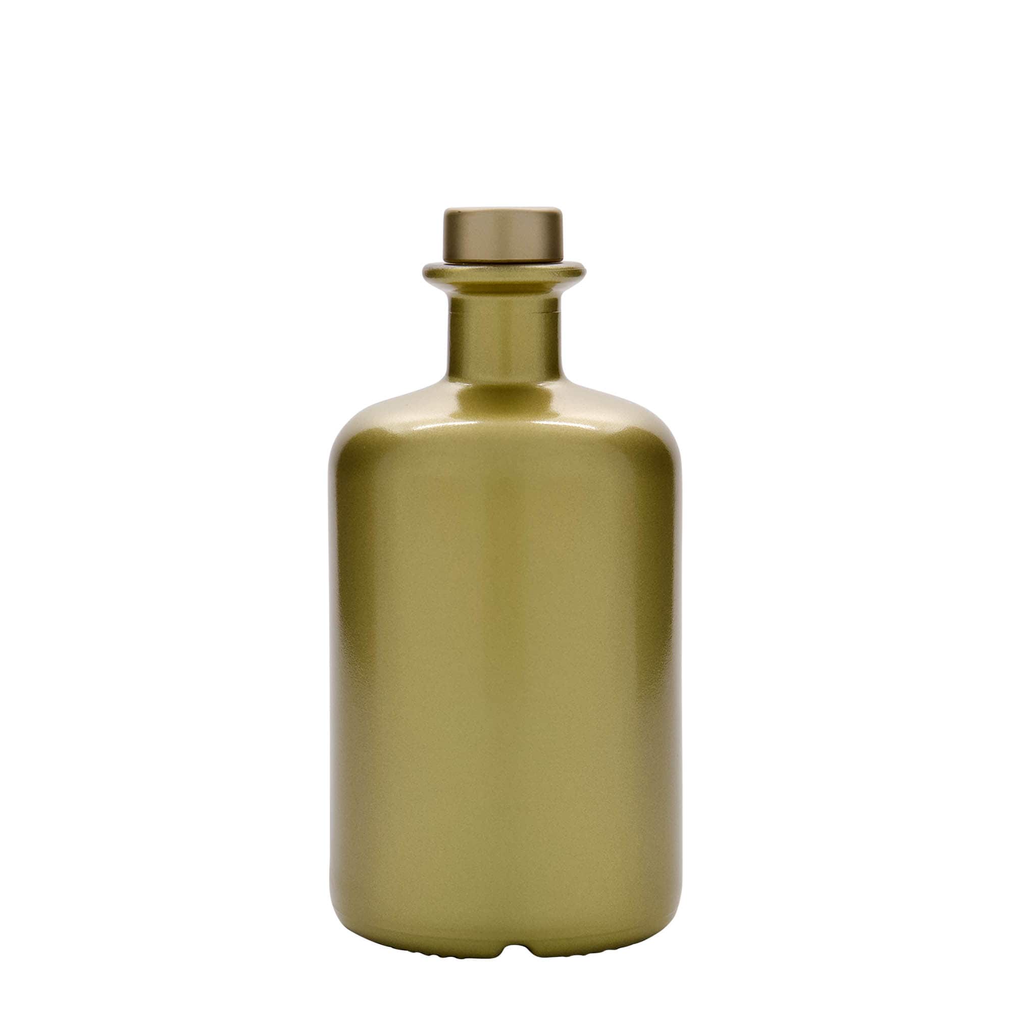 500 ml glasflaska apotekare, guld, öppning: kork