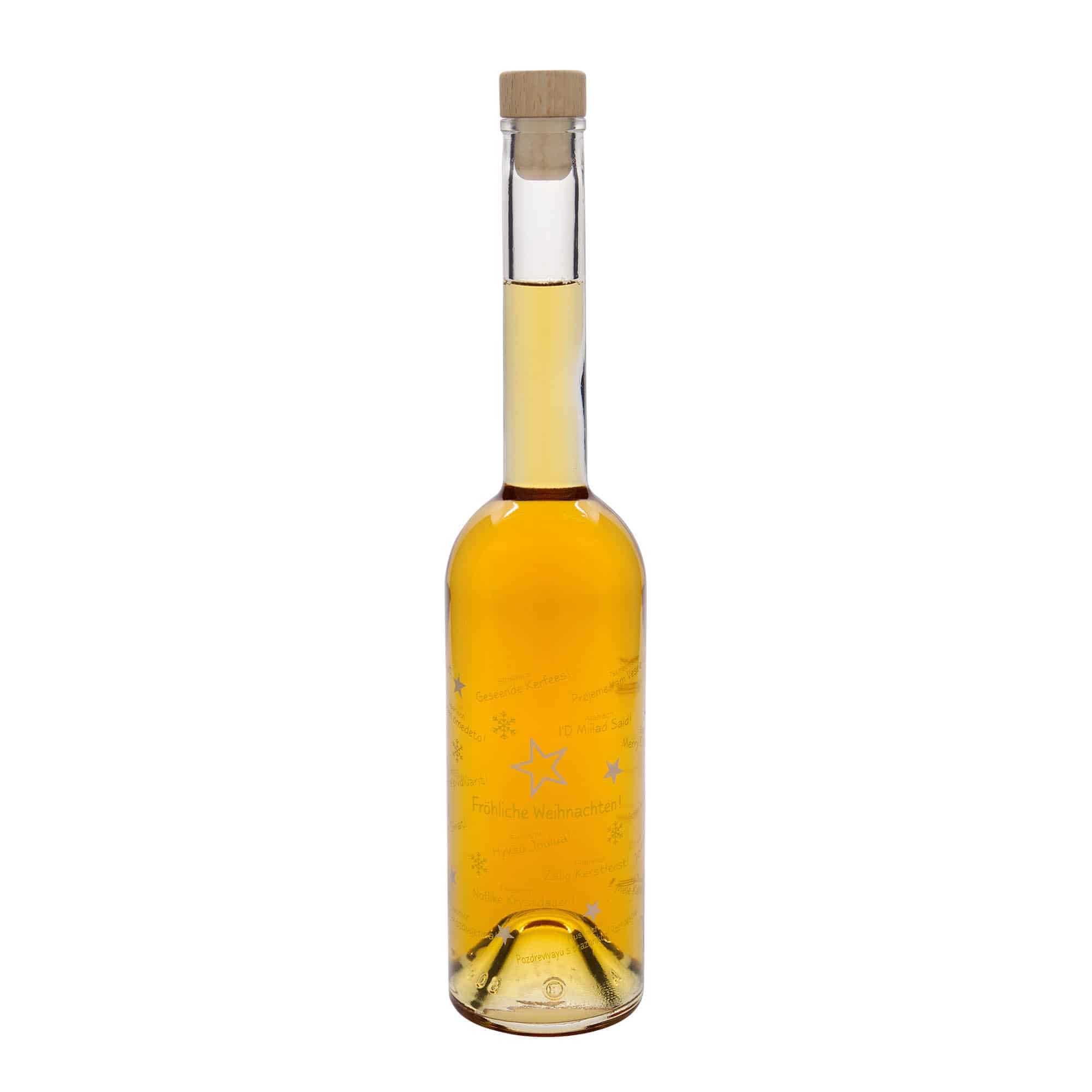 500 ml glasflaska 'Opera', motiv: Jul världen runt, mynning: kork