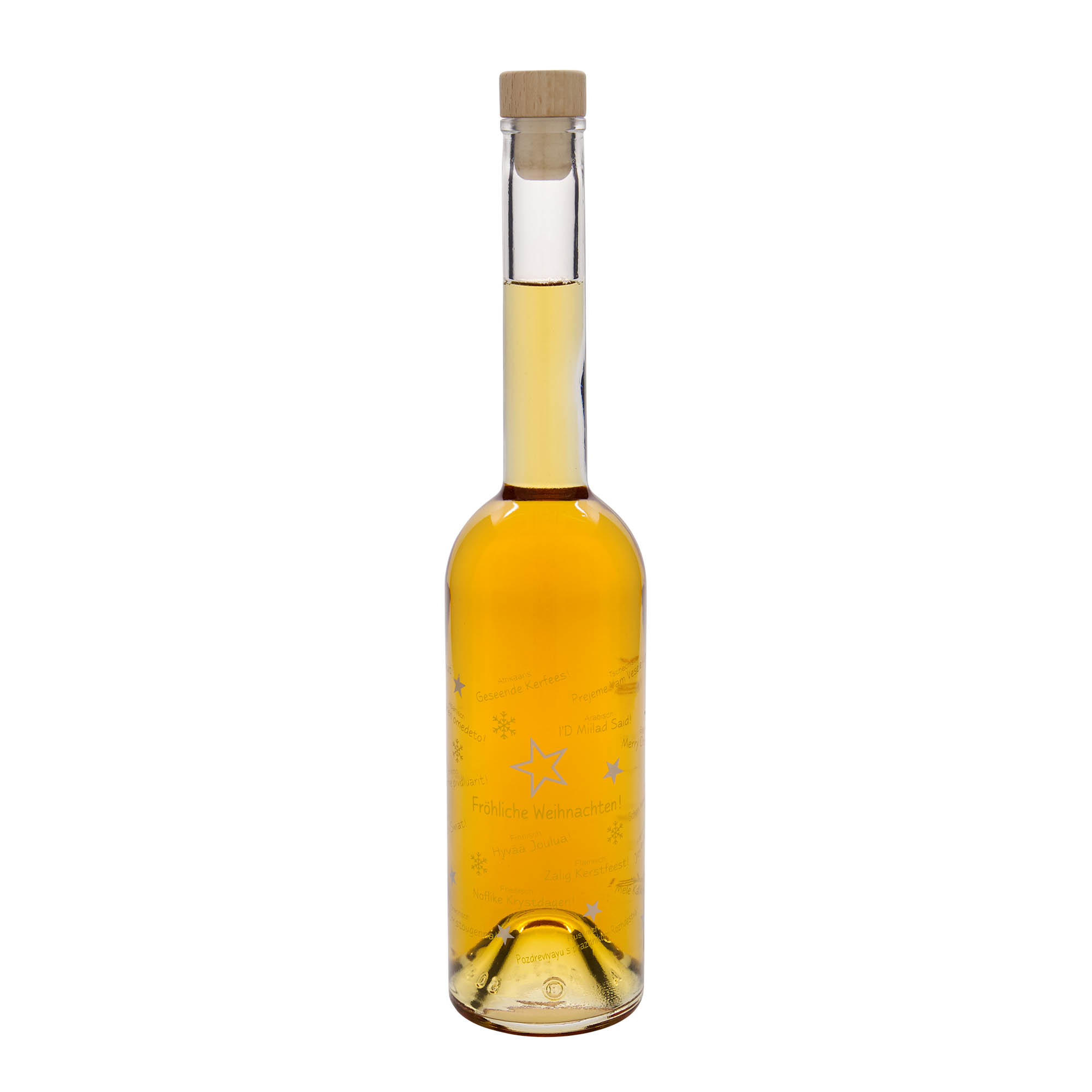 500 ml glasflaska 'Opera', motiv: Jul i världen, mynning: kork