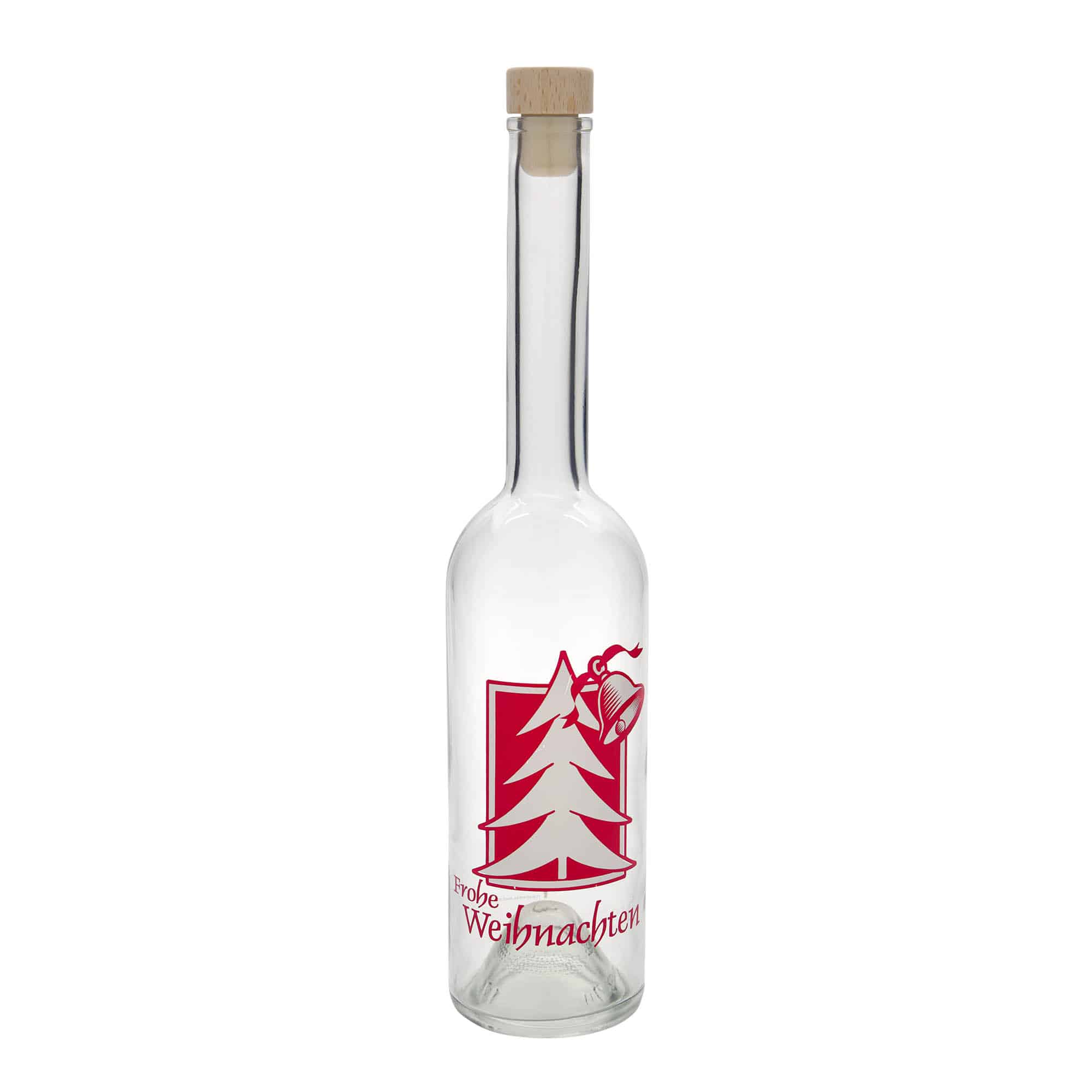 500 ml glasflaska 'Opera', motiv: Julhälsning, mynning: kork