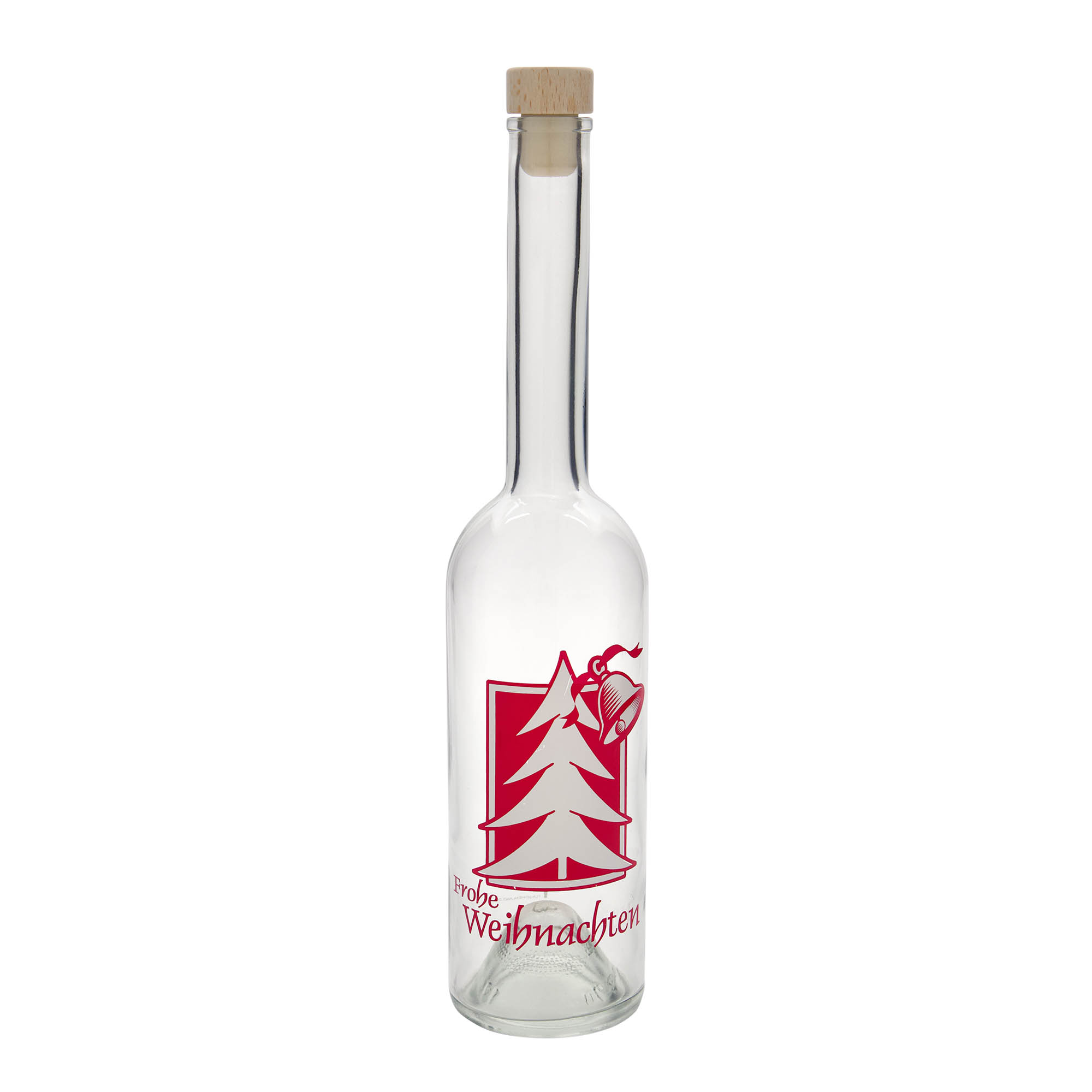 500 ml glasflaska 'Opera', motiv: julhälsning, öppning: kork
