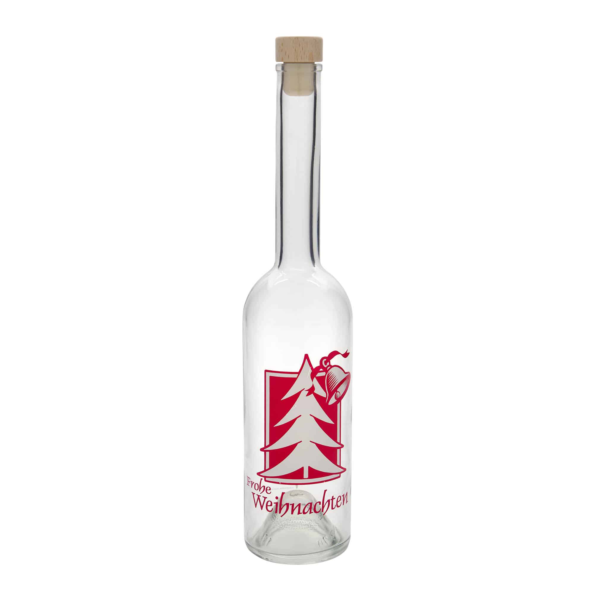 500 ml glasflaska 'Opera', motiv: julhälsning, öppning: kork