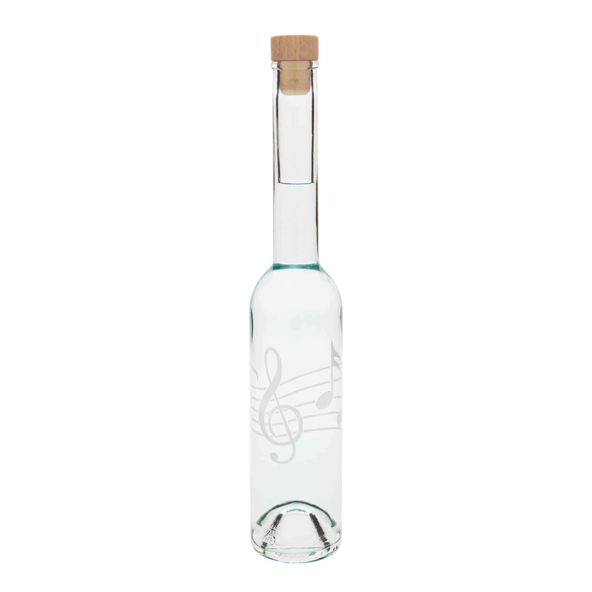 350 ml glasflaska 'Opera', motiv: Musiknoter, mynning: kork