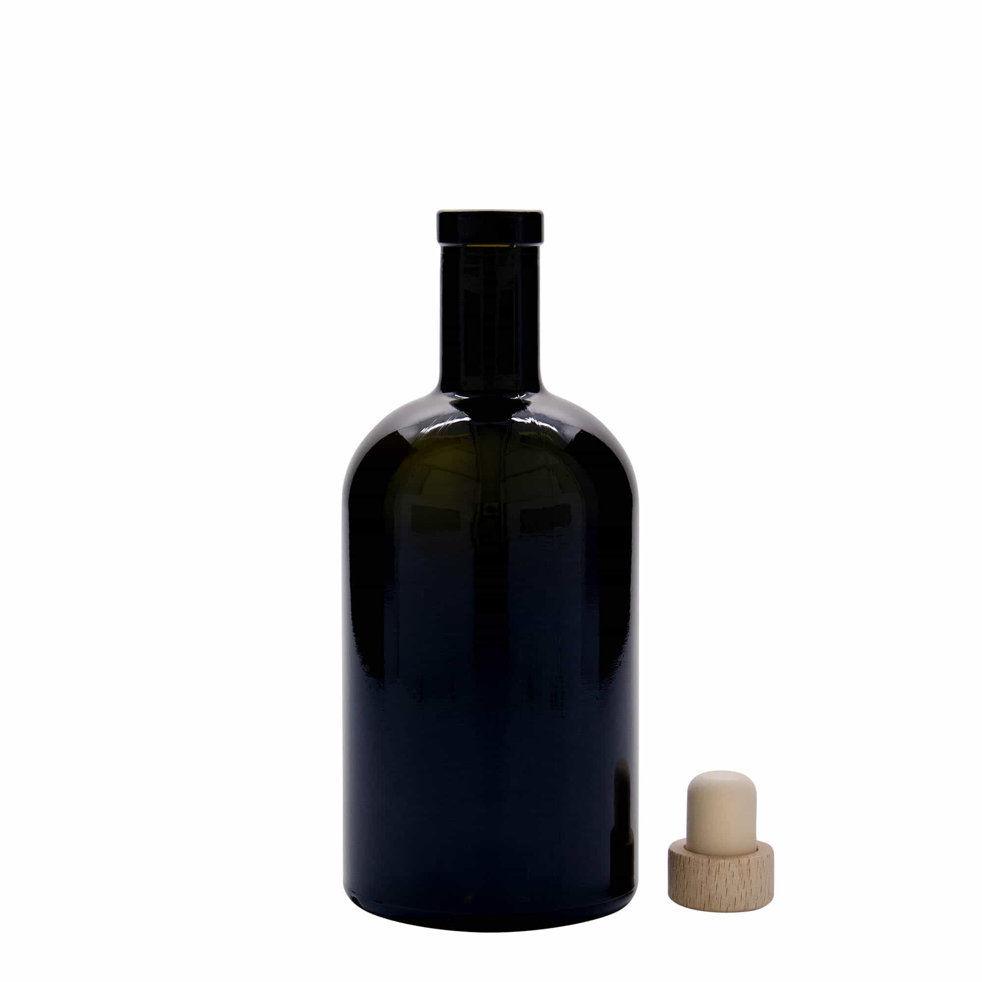500 ml glasflaska 'Farmacia', antikgrön, mynning: kork