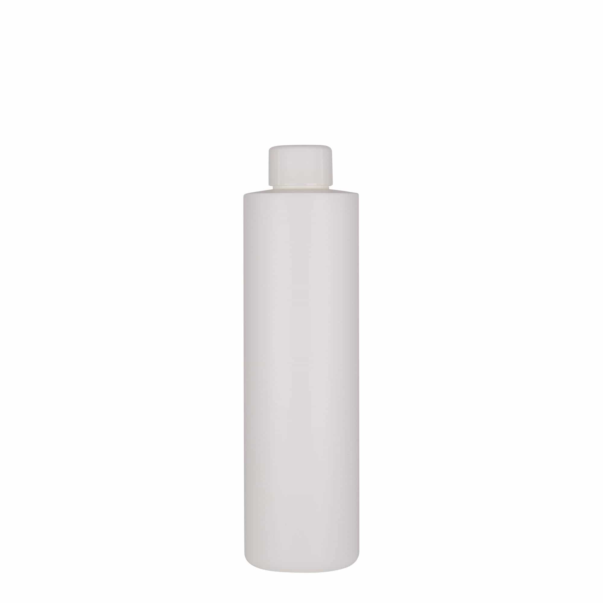 250 ml plastflaska 'Pipe', HDPE, vit, mynning: GPI 24/410