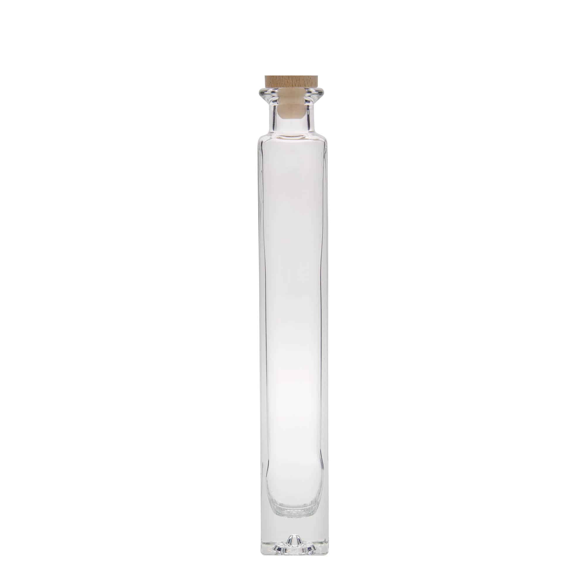 200 ml glasflaska 'Tommy', kvadratisk, mynning: kork