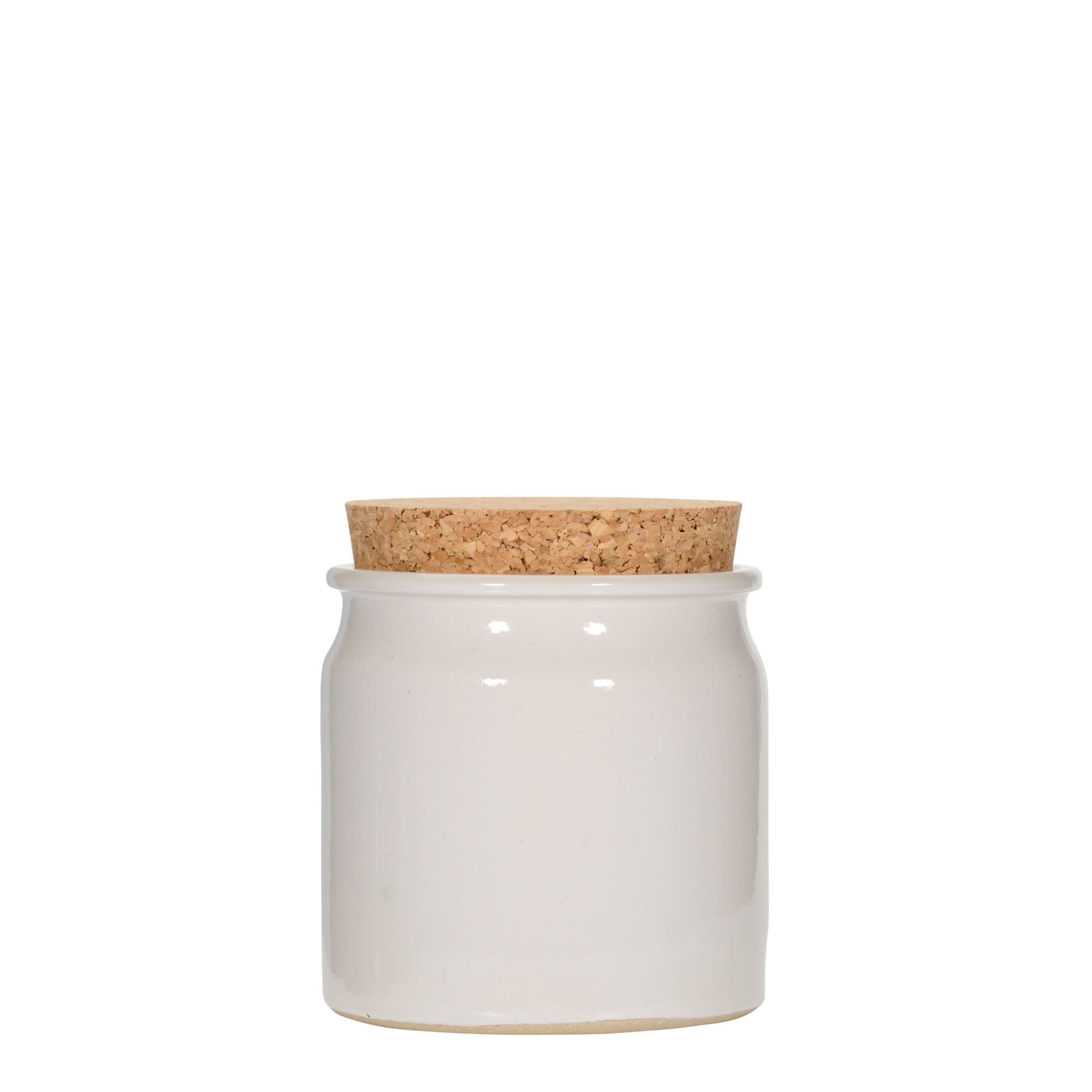 160 ml stengodskruka, keramik, vit, mynning: kork 160 ml stengodskruka, keramik, vit, mynning: kork