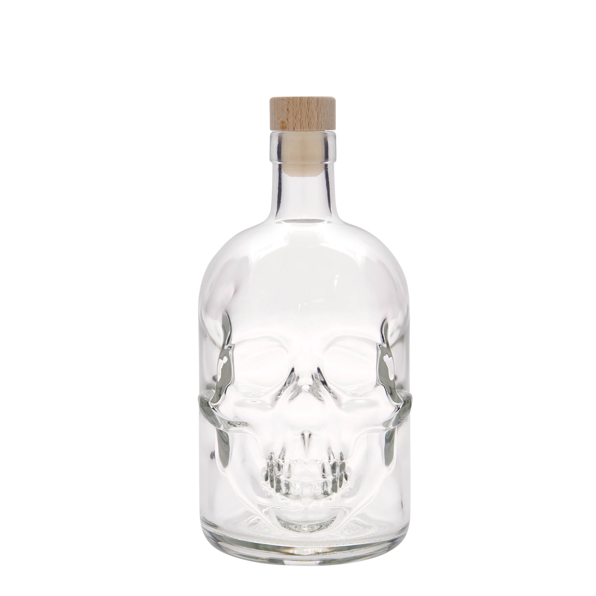 700 ml glasflaska 'Dödskalle', mynning: kork 700 ml glasflaska 'Dödskalle', mynning: kork