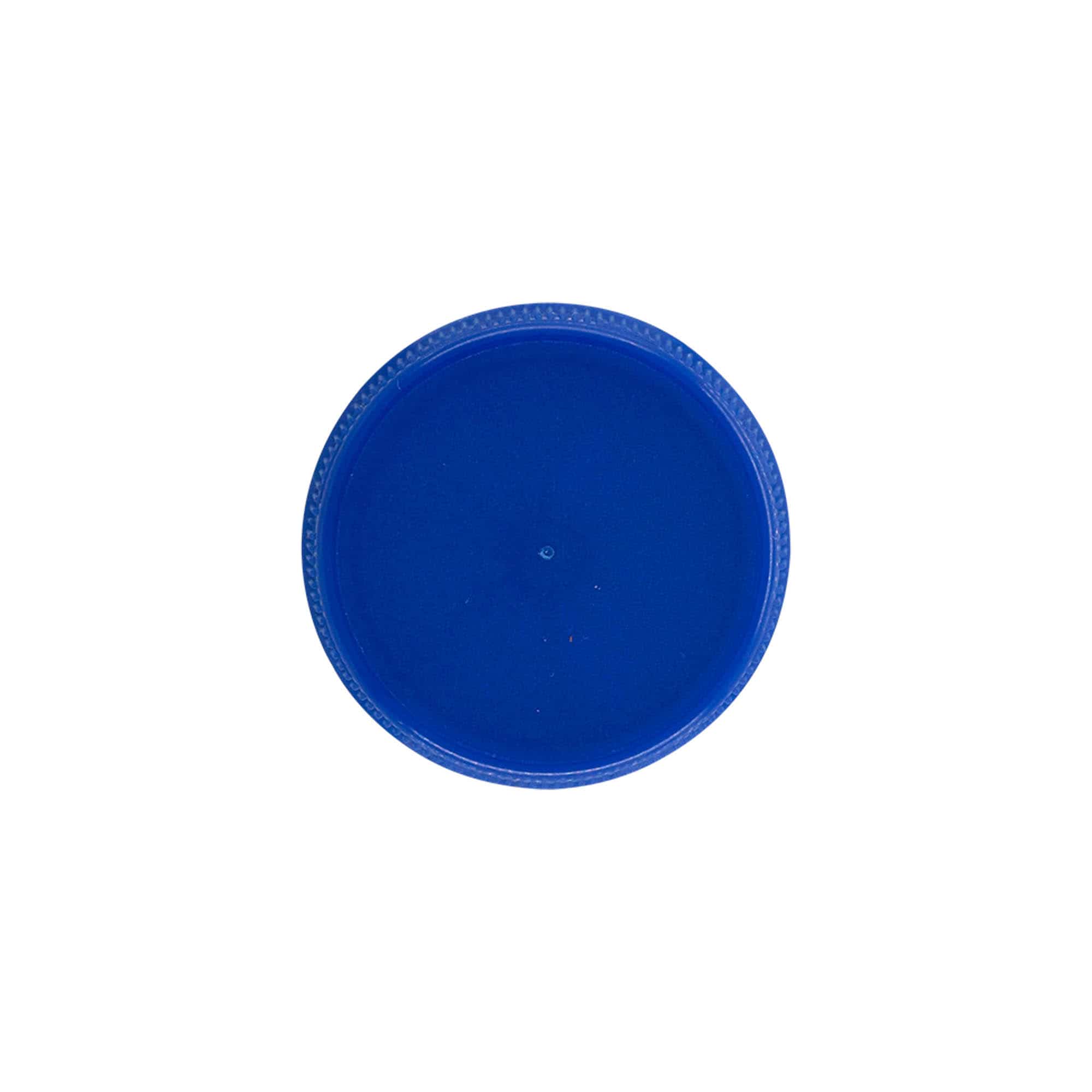 Skruvkapsel dubbelgänga, PE-plast, blå, för mynning: PET 38 mm