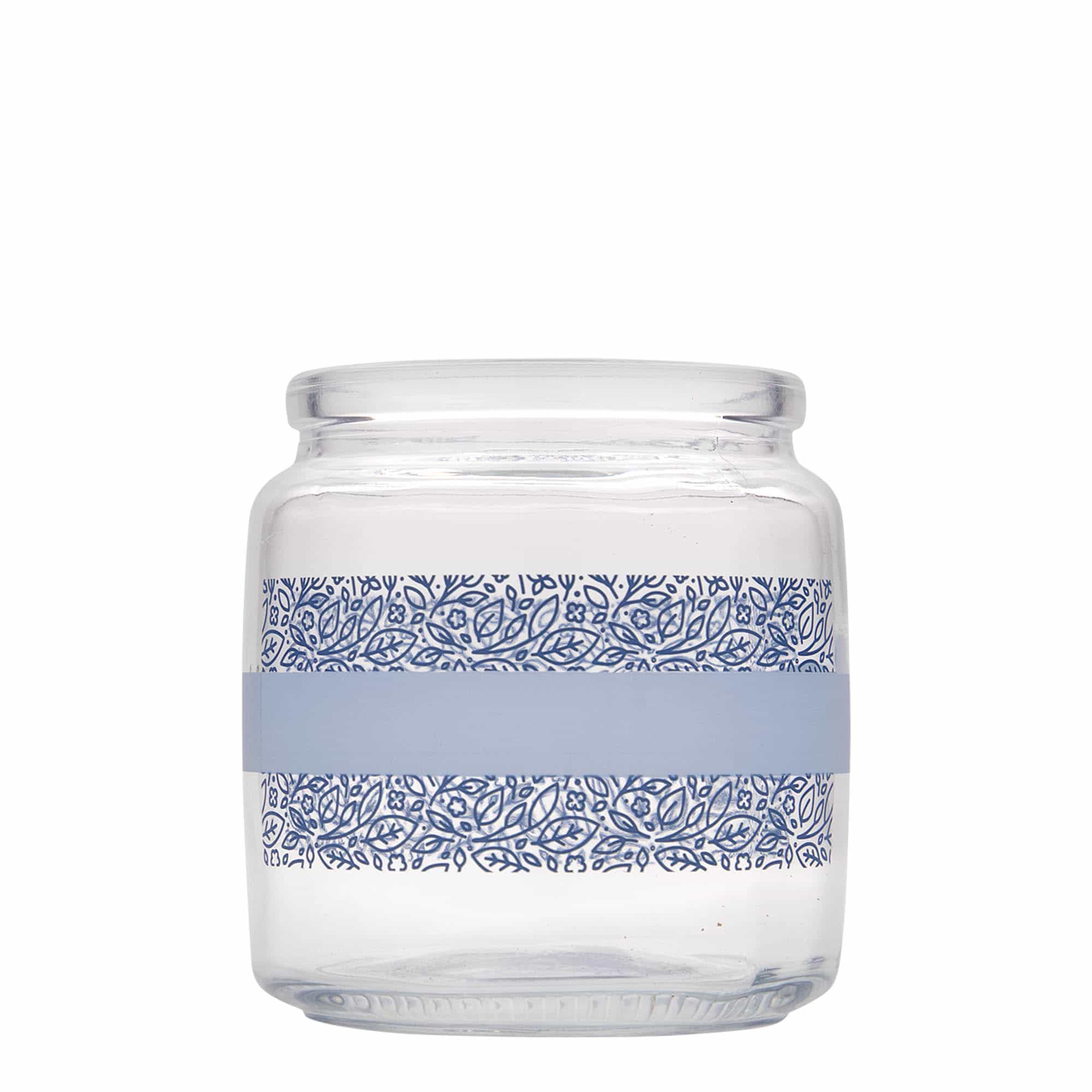 750 ml glasburk med korklock 'Giara', motiv: Naturalmente blu, mynning: kork 750 ml glasburk med korklock 'Giara', motiv: Naturalmente blu, mynning: kork