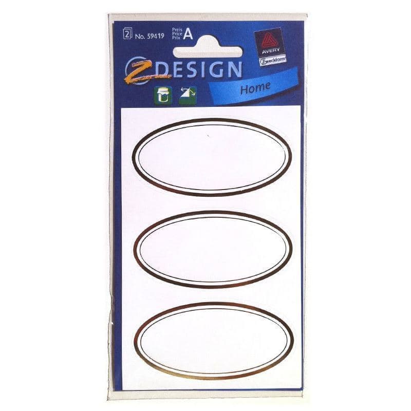 Zweckform Etiketter 'Gyllene Ram', oval, papper, vit-guld Zweckform Etiketter 'Gyllene Ram', oval, papper, vit-guld