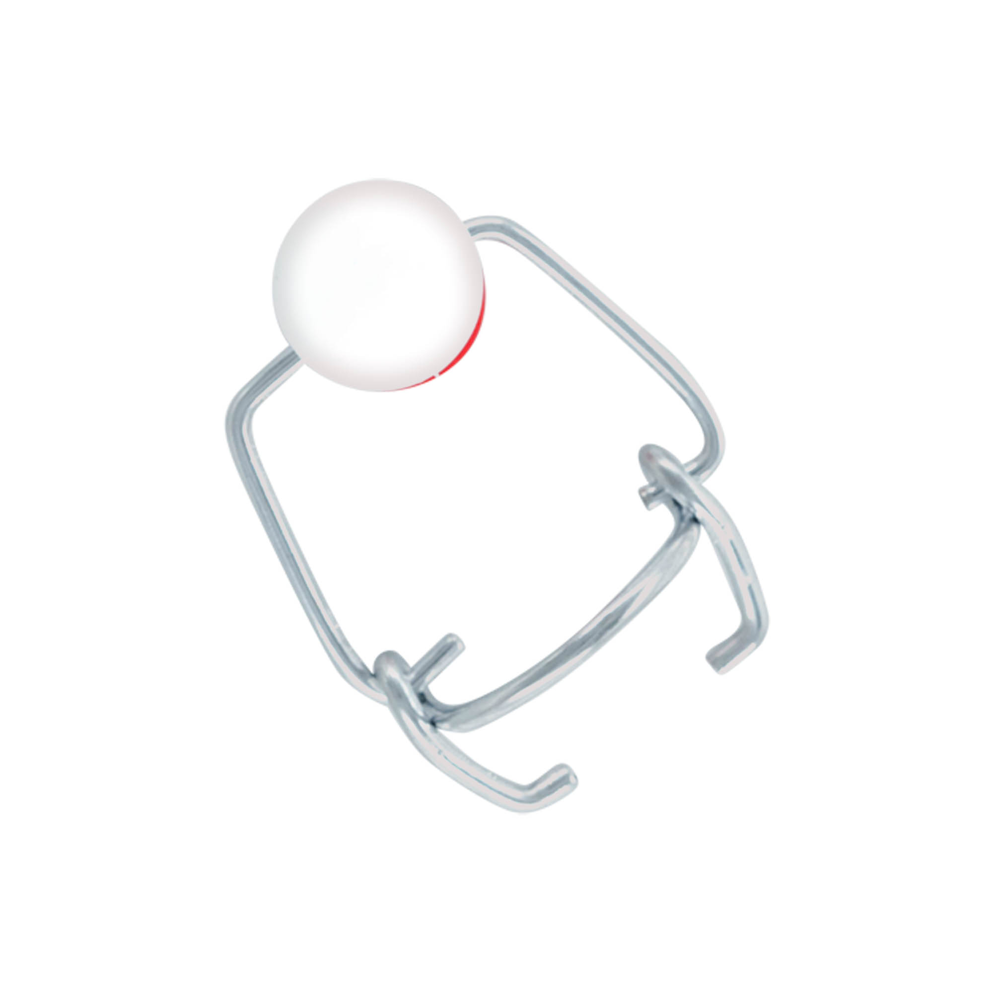 Mini-spänne, plast, röd-vit