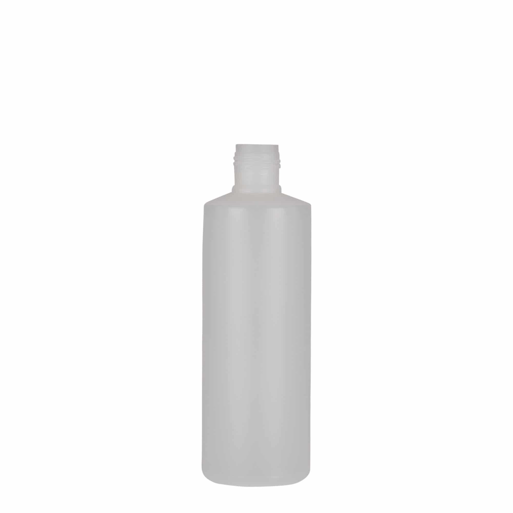 200 ml rund flaska, PE-plast, natur, mynning: skruvkapsel