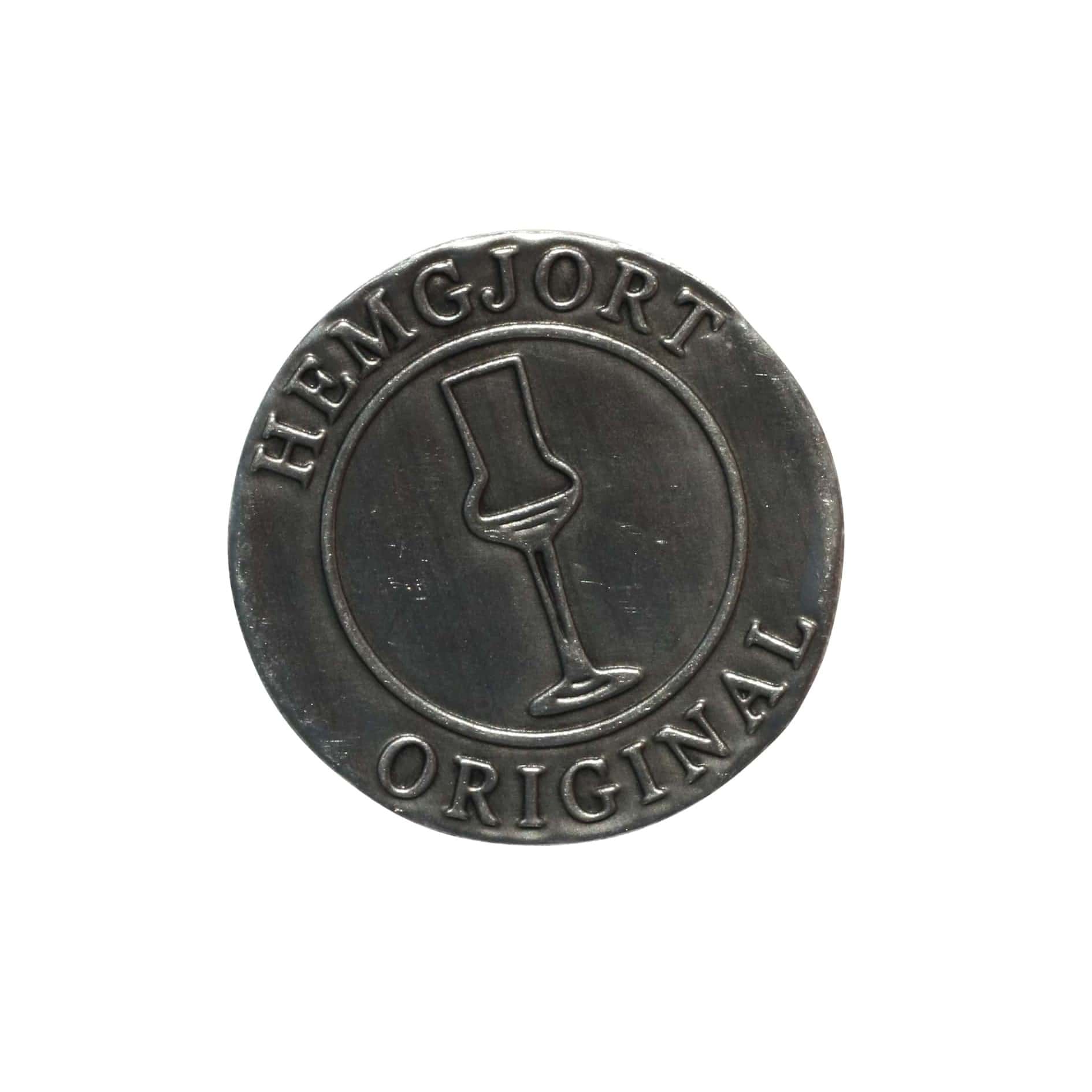 Tennetikett 'Hemgjord Original', rund, metall, silver Tennetikett 'Hemgjord Original', rund, metall, silver