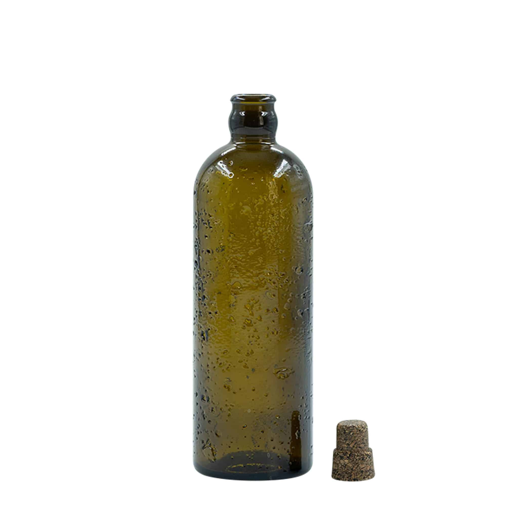 500 ml Widly Crafted glasflaska 'Bobber Jr', brun, mynning: kork