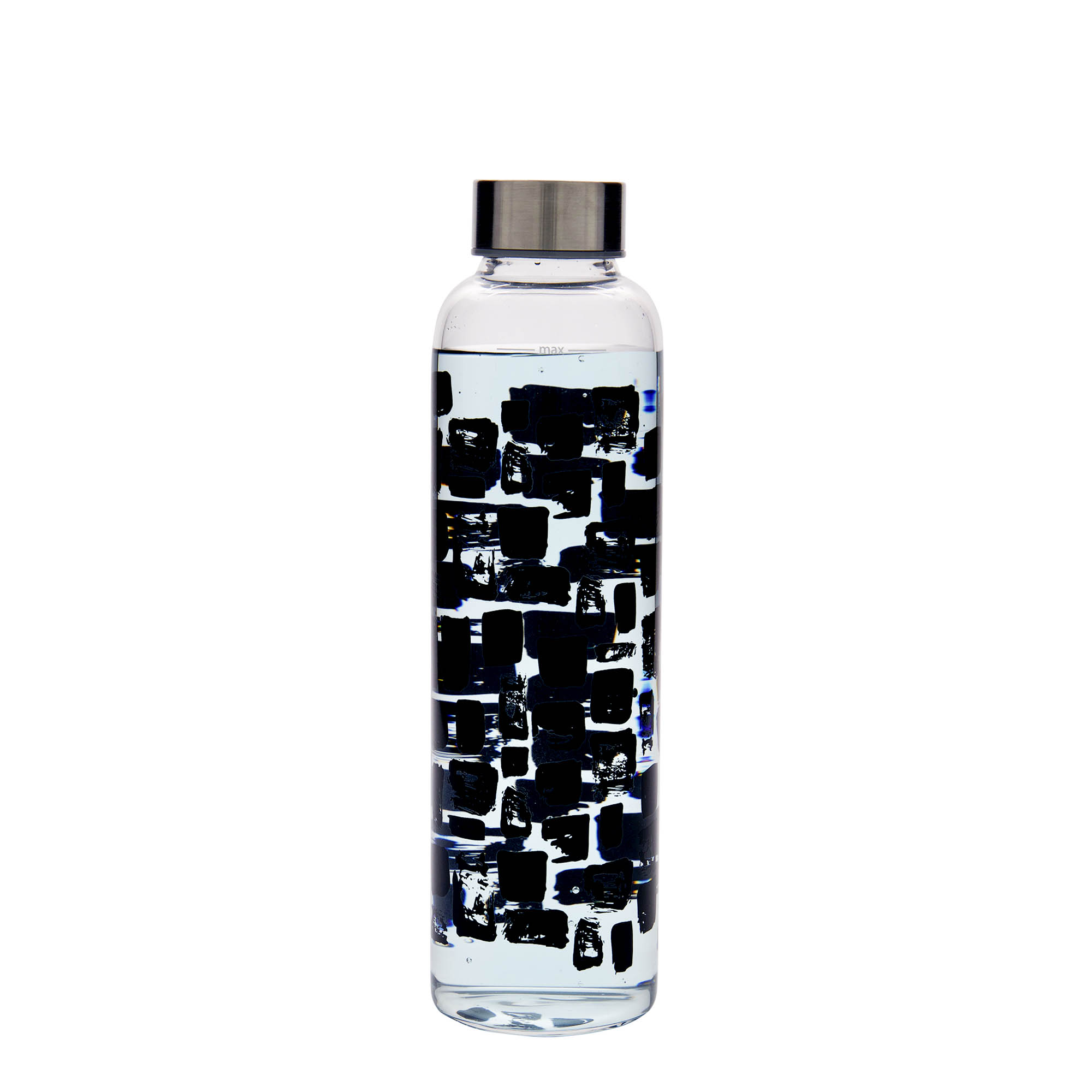 500 ml drickflaska 'Perseus - Svarta rektanglar', öppning: skruvlock