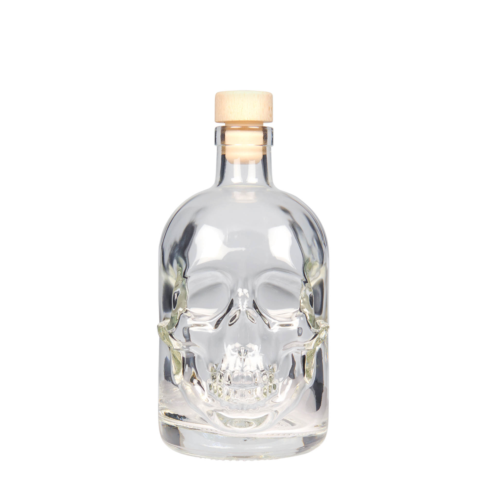 500 ml glasflaska 'Dödskalle', öppning: kork 500 ml glasflaska 'Dödskalle', öppning: kork