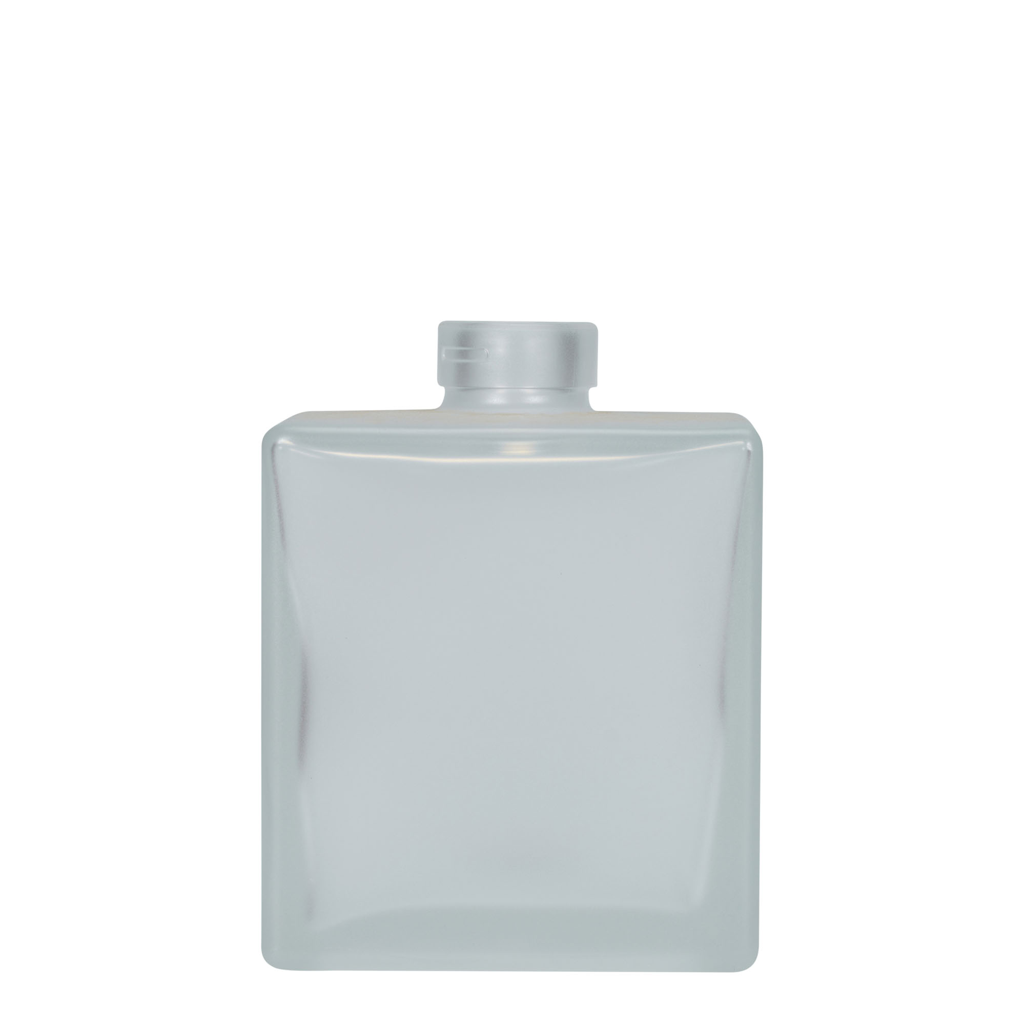 500 ml glasflaska 'Cube', kvadratisk, frostig, öppning: kork 500 ml glasflaska 'Cube', kvadratisk, frostig, öppning: kork