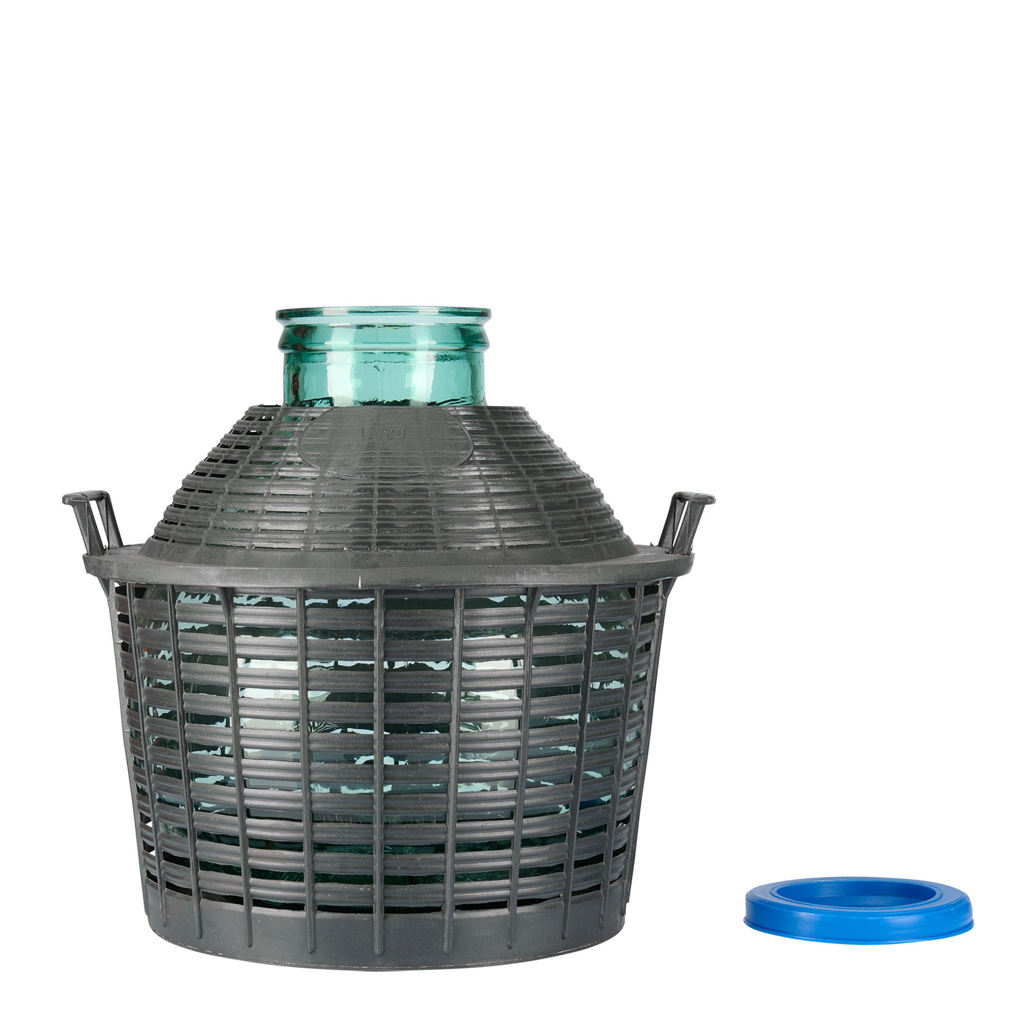 20 l ballongflaska med vid hals, glas, öppning: påklämningslock