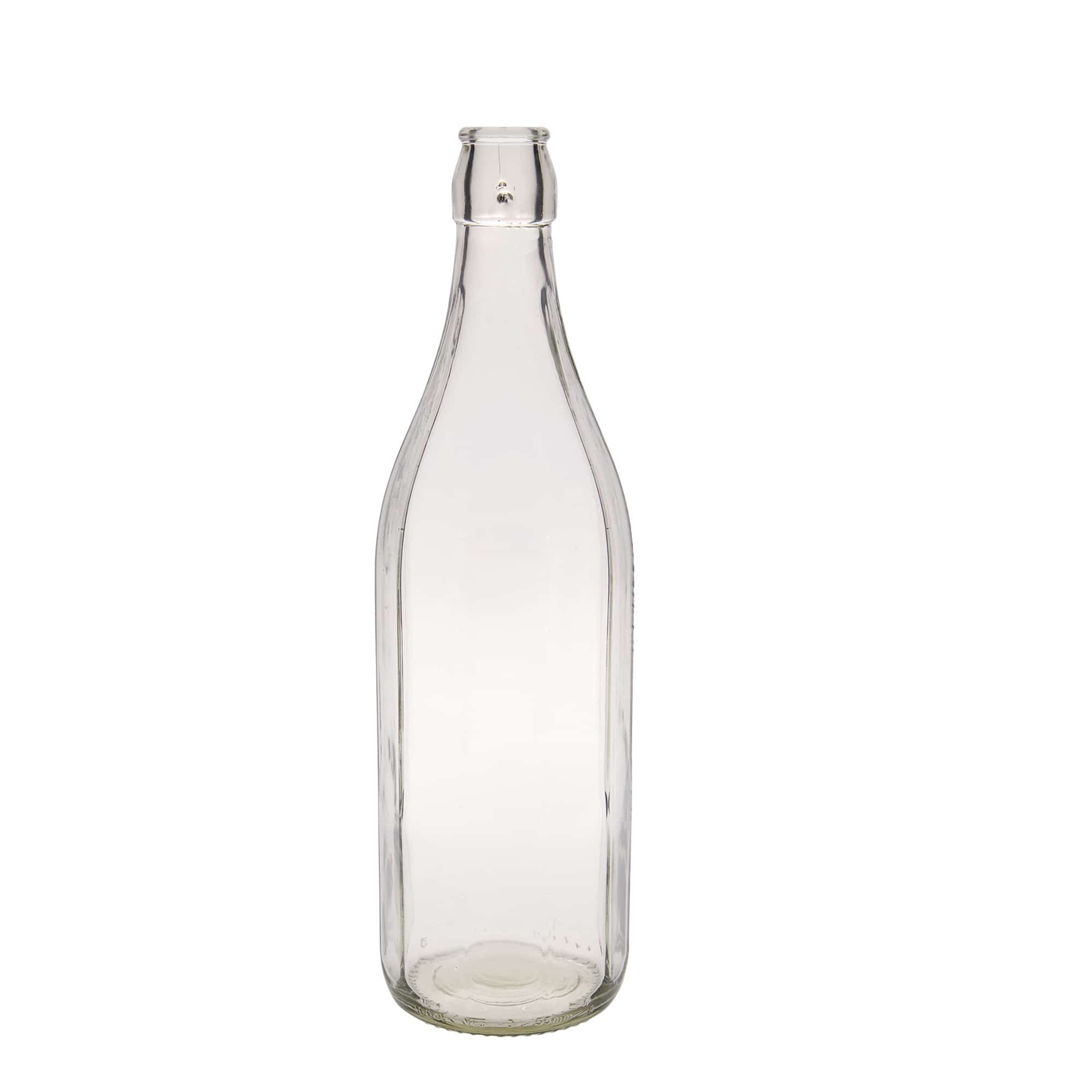1.000 ml glasflaska 'Bravo' #, tiohörnig, mynning: bygelstängning