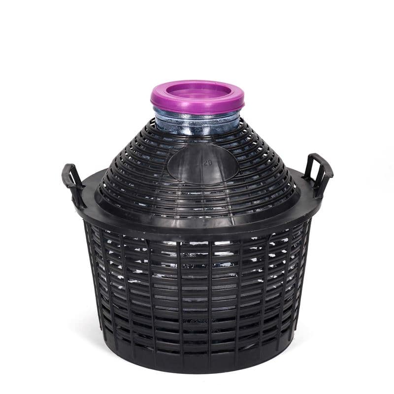 20 l ballongflaska bred hals, glas, mynning: snäpplock