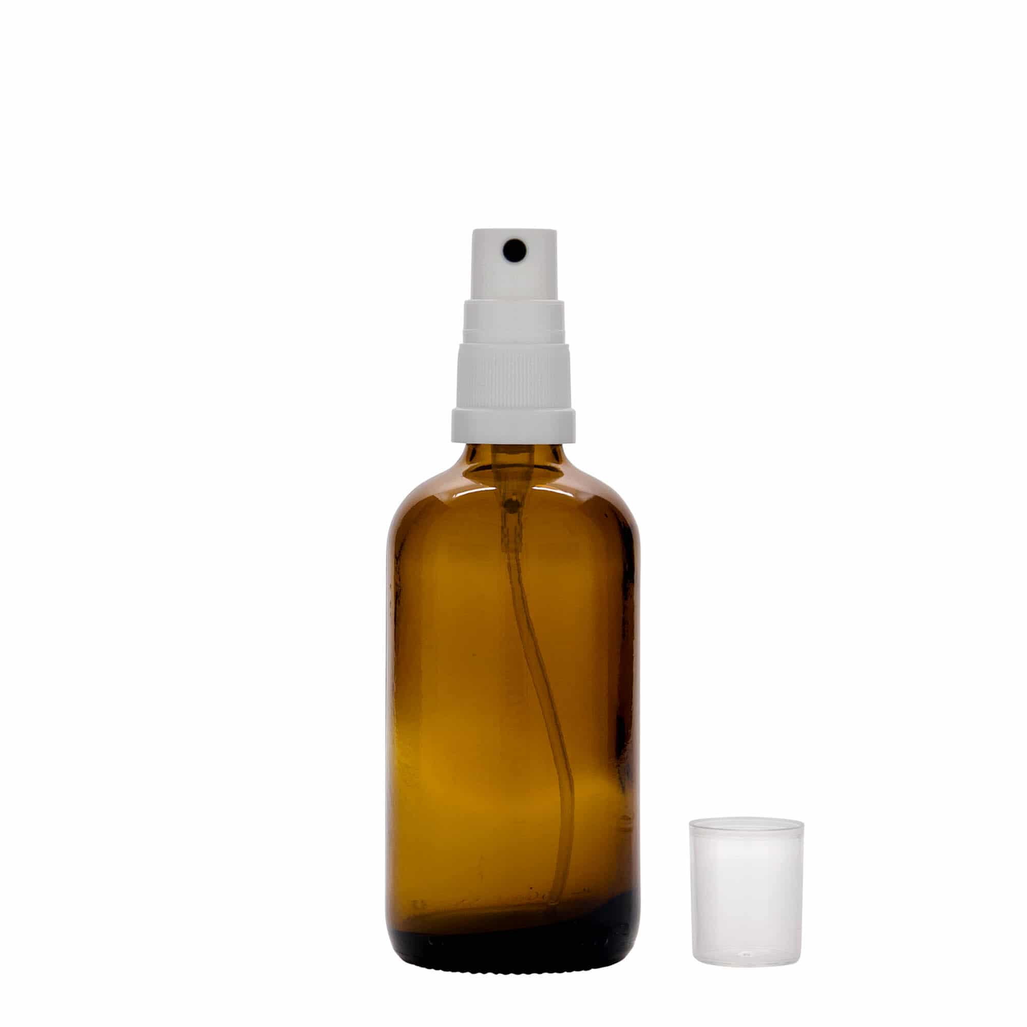100 ml sprayflaska medicin, glas, brun, öppning: DIN 18