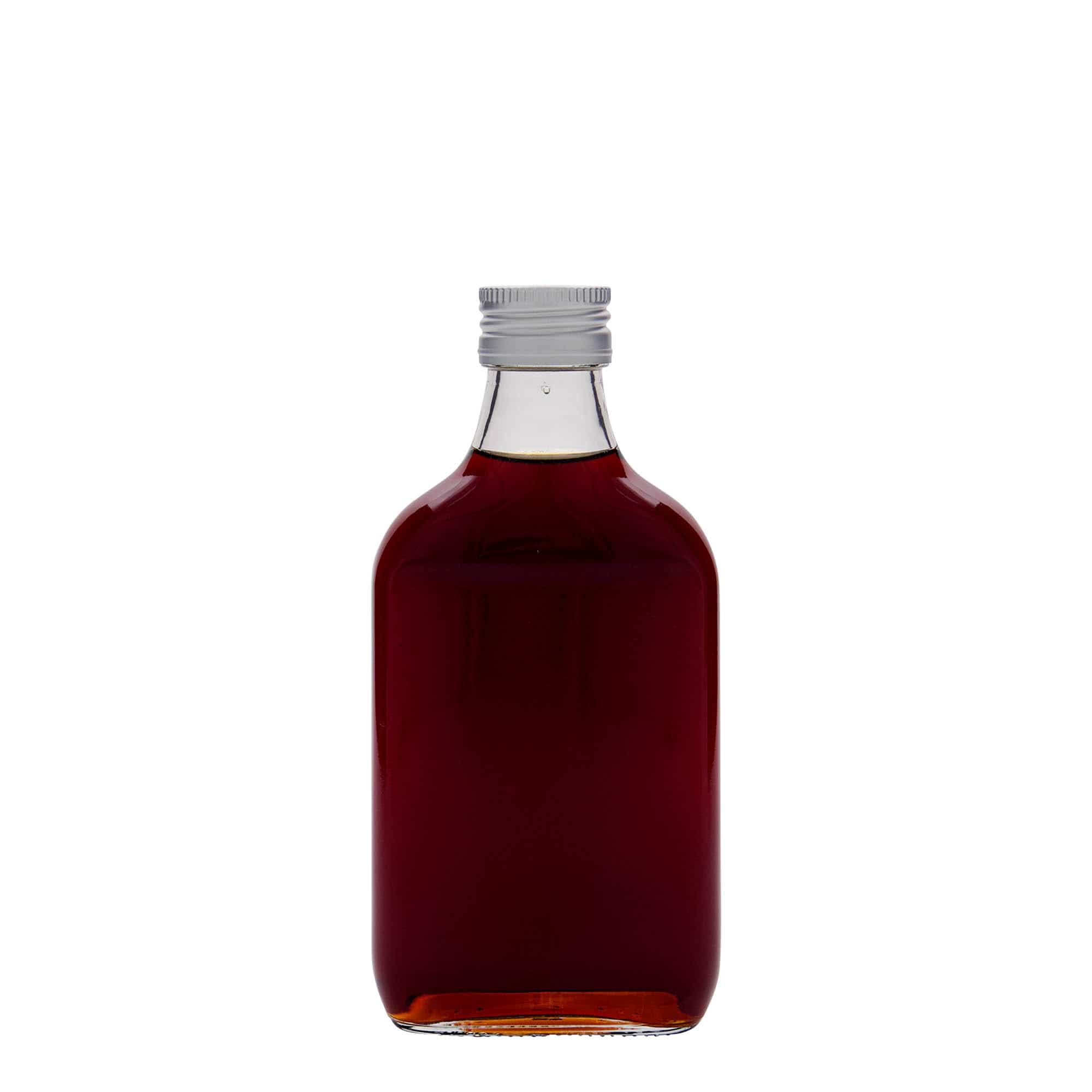 200 ml fickplunta, rektangulär, glas, mynning: PP 28
