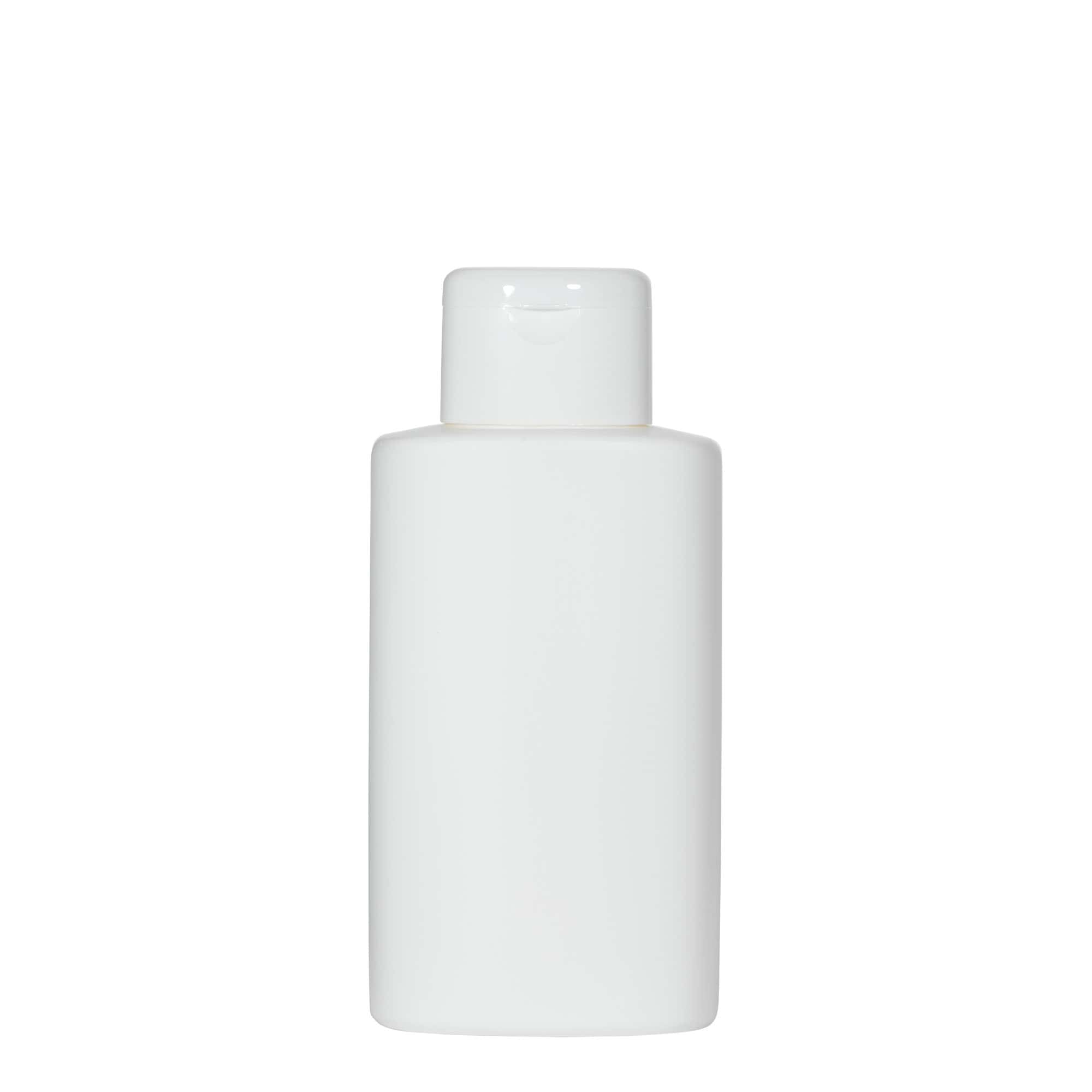 250 ml plastflaska 'Indy', oval, HDPE, vit, mynning: skruvkapsel