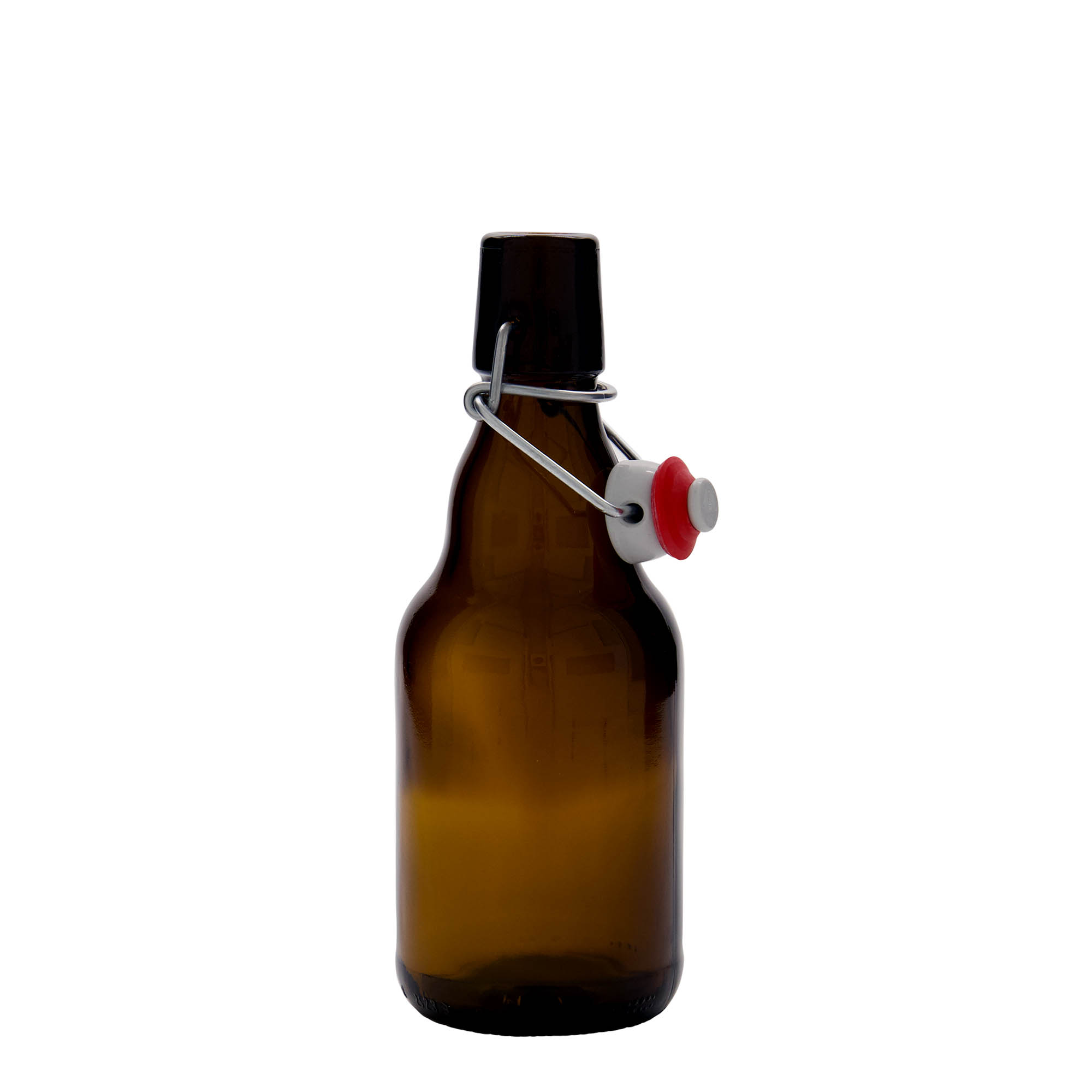 330 ml ölflaska 'Steinie', glas, brun, mynning: patentkork